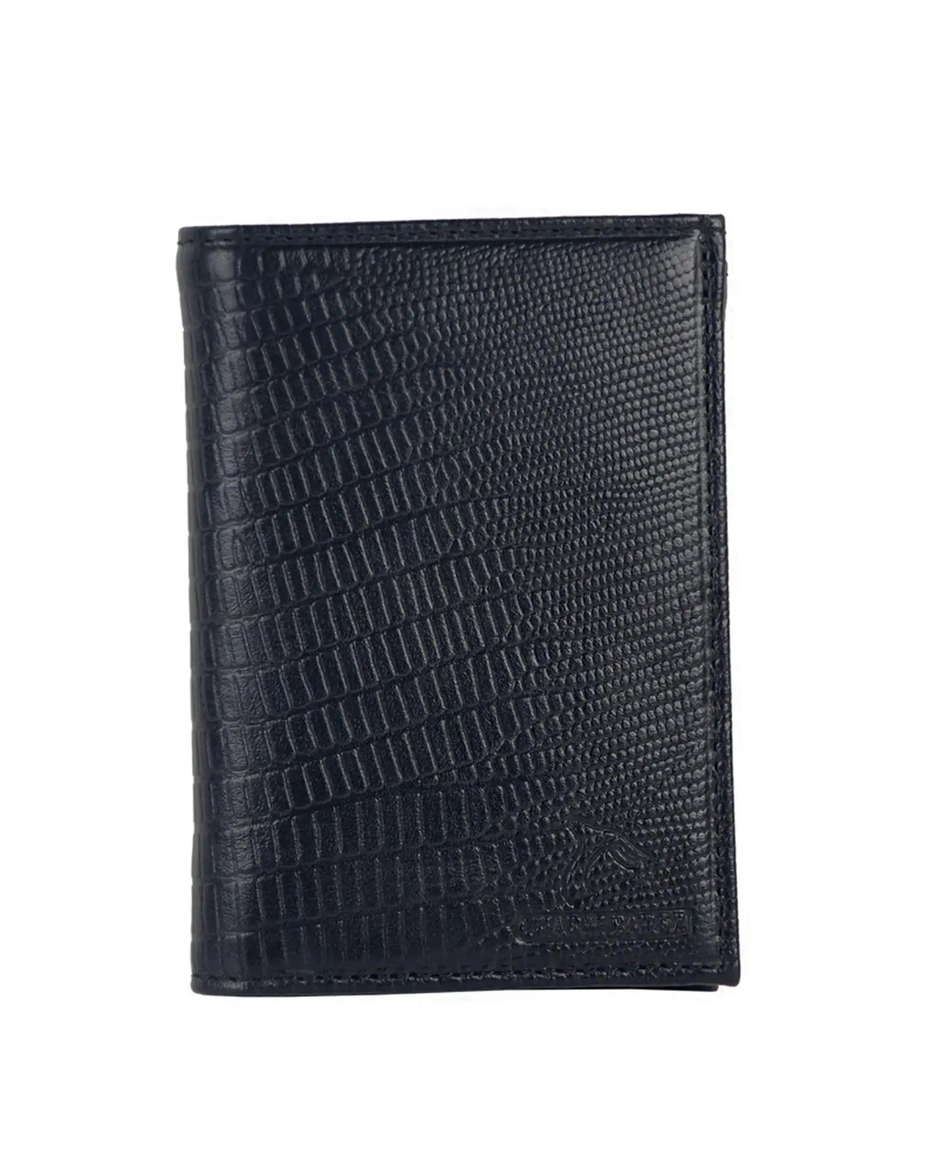کیف پول چرم مردانه مشکی چرم بارز Charm Barez مدل DM102.LIZARD