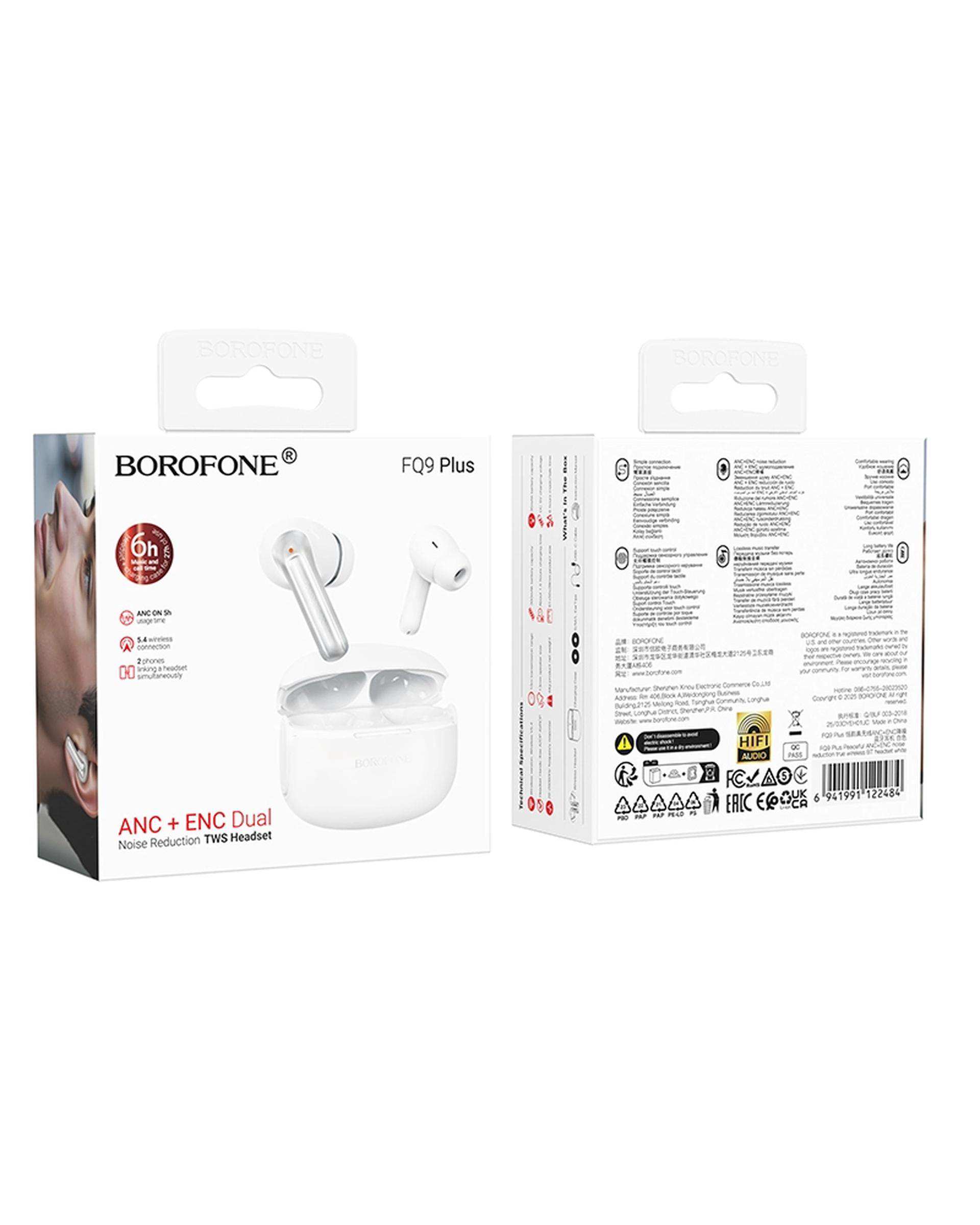 هندزفری بلوتوثی سفید بروفون Borofone مدل FQ9 PLUS