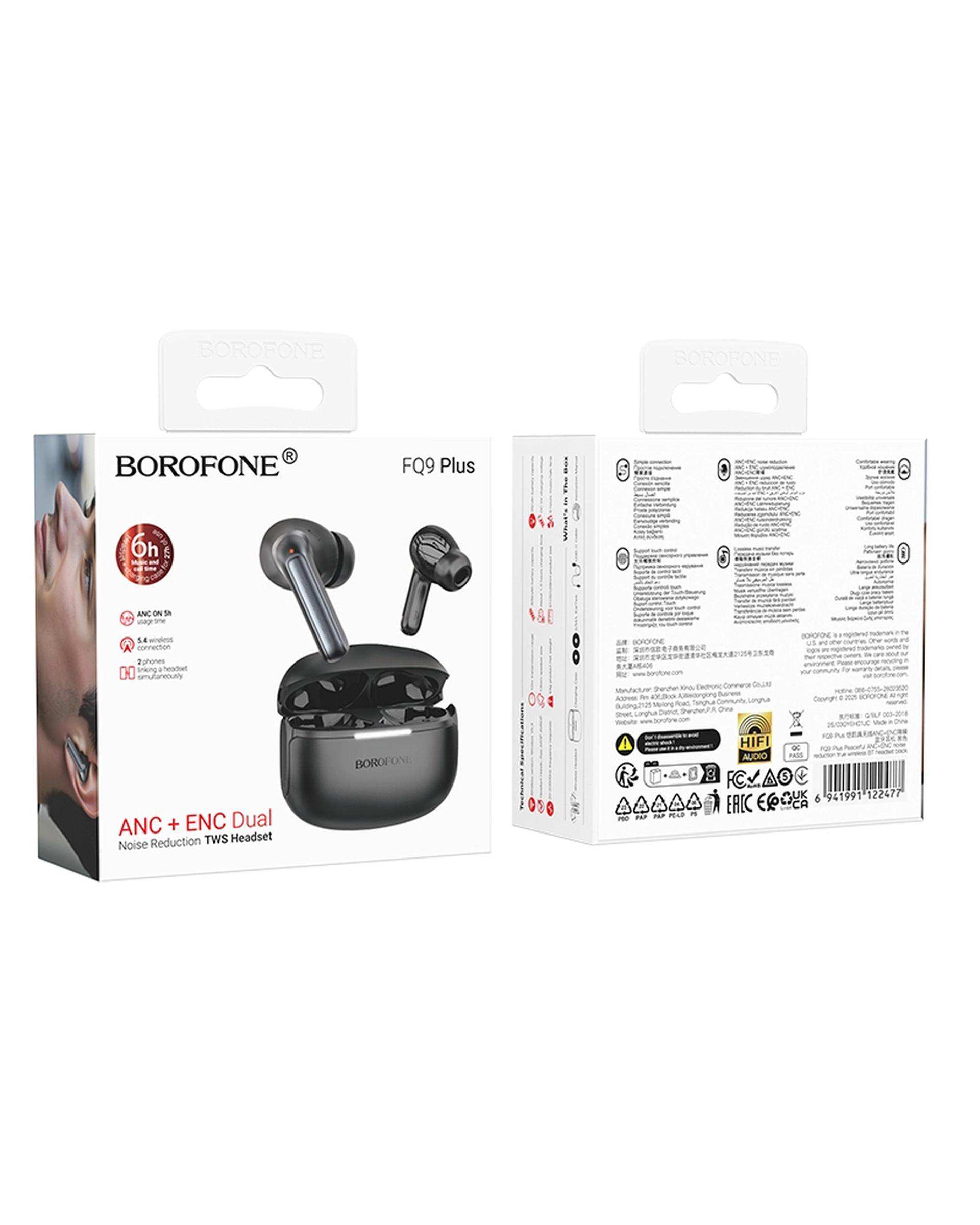 هندزفری بلوتوثی مشکی بروفون Borofone مدل FQ9 PLUS