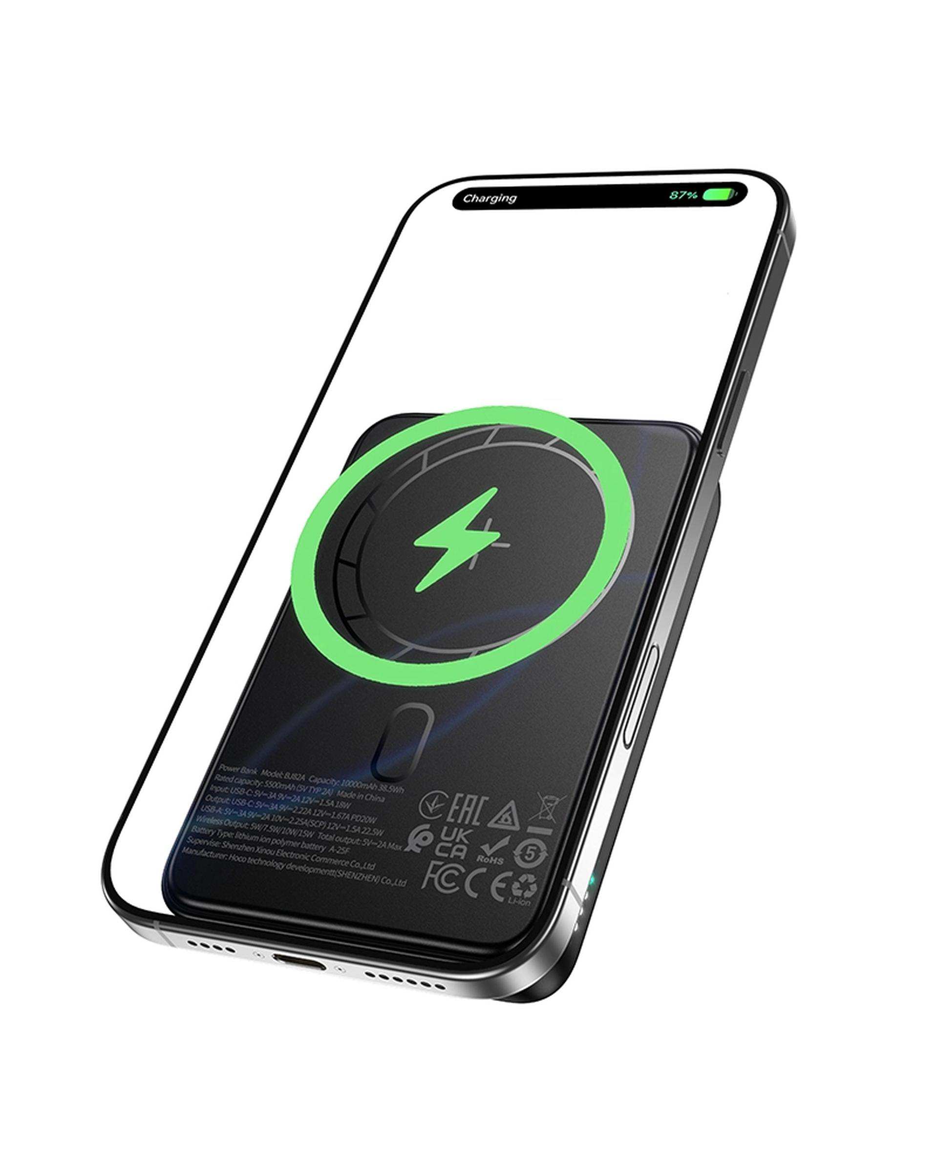 پاوربانک مشکی بروفون Borofone ظرفیت 10000 میلی آمپر ساعت مدل BJ82A
