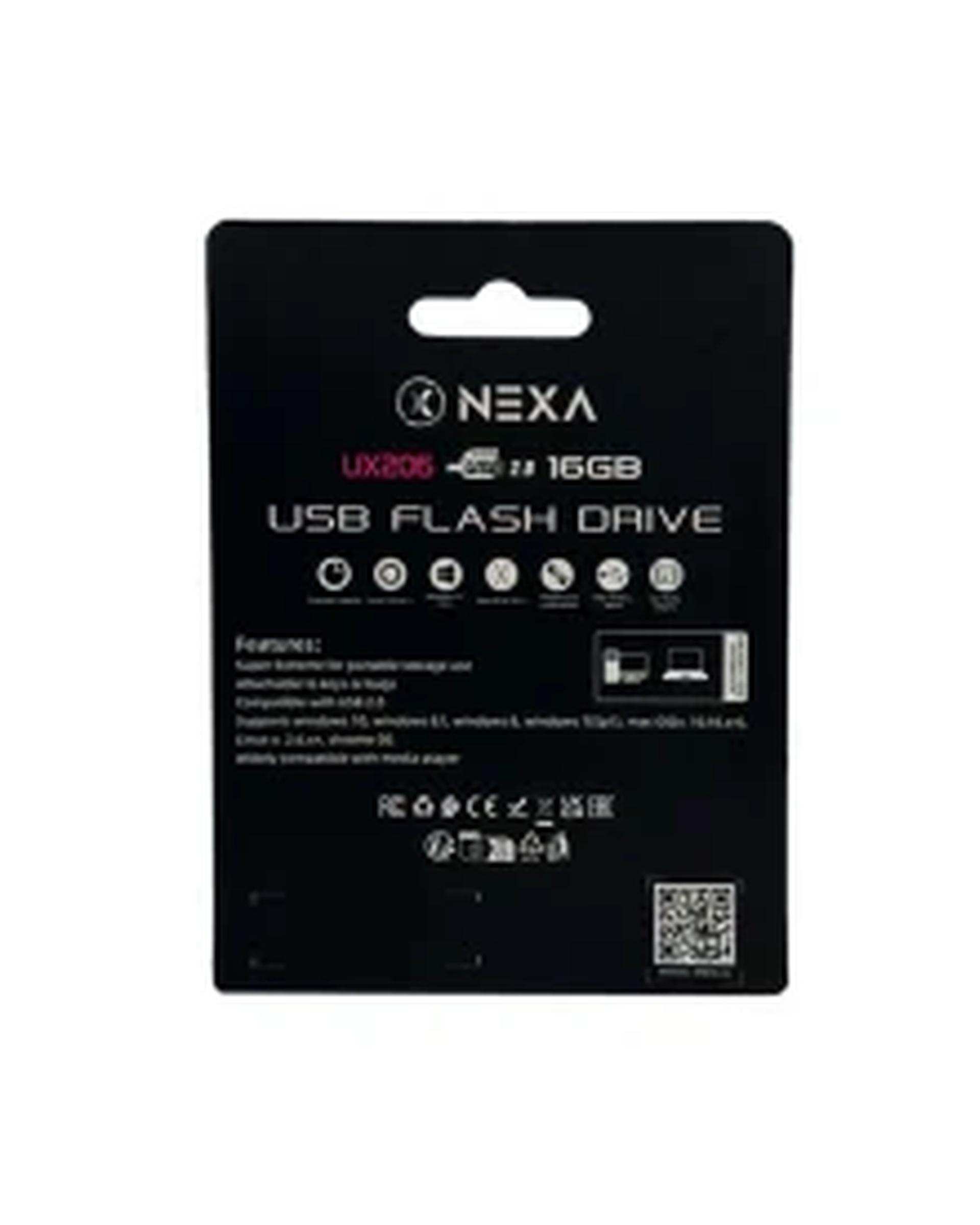 فلش مموری مشکی نکسا NEXA مدل OPTIMA ظرفیت 16 گیگابایت با رابط USB 2.0
