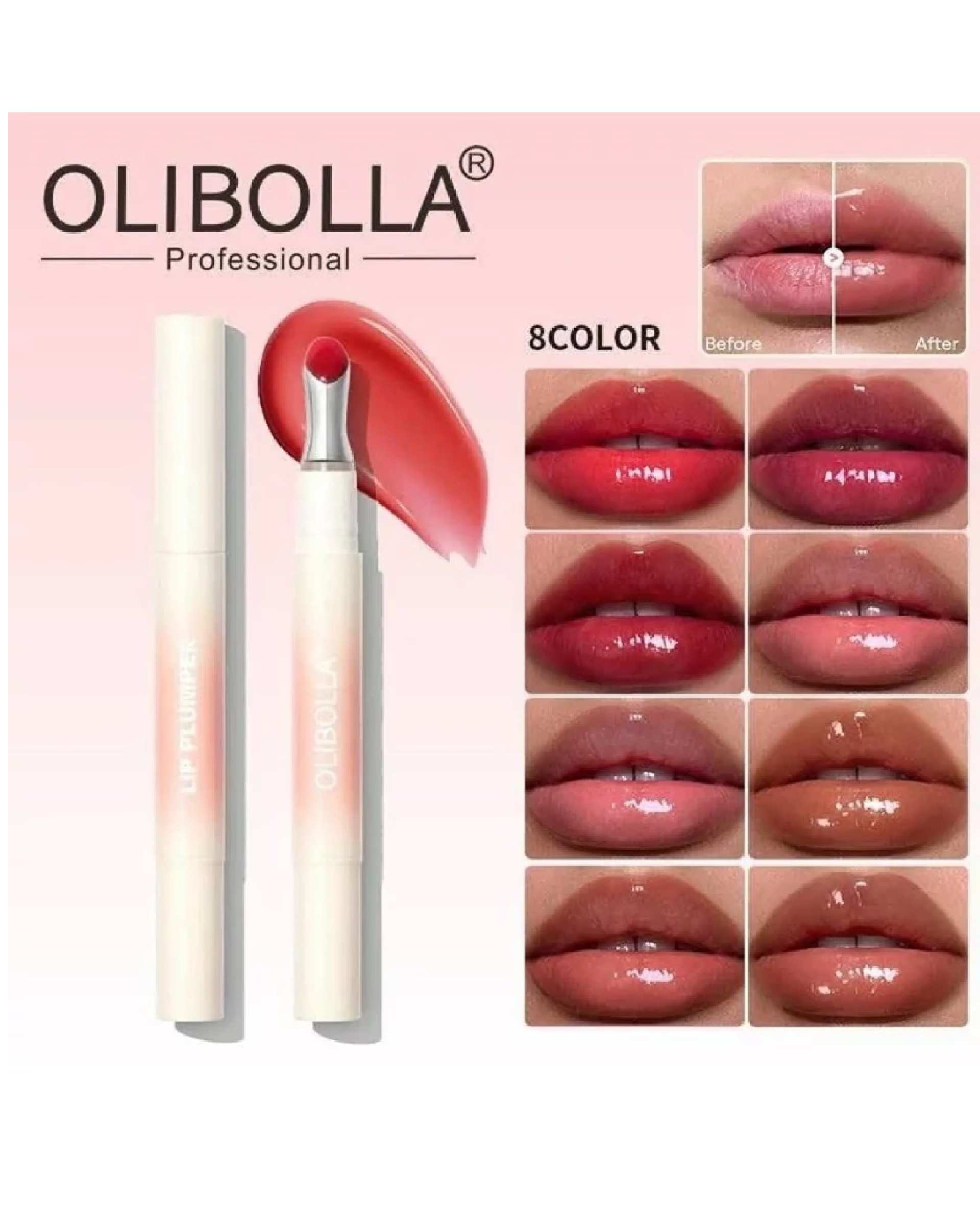 رژ لب مایع لیپ پلامپر اولیبولا OLIBOLLA مدل plumper شماره 01