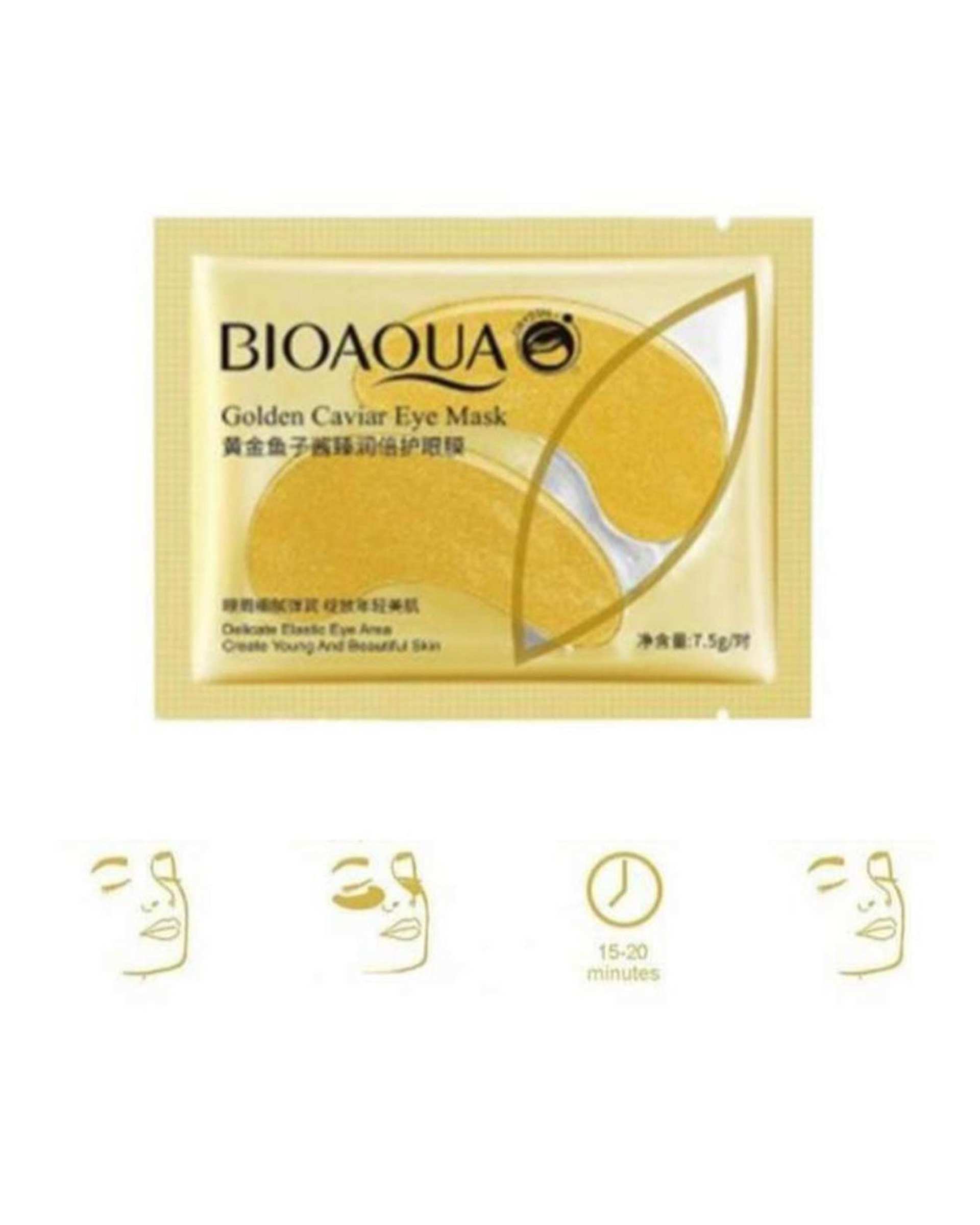 ماسک زیر چشم بیوآکوا Bioaqua مدل Golden Caviar وزن 7.5 گرم