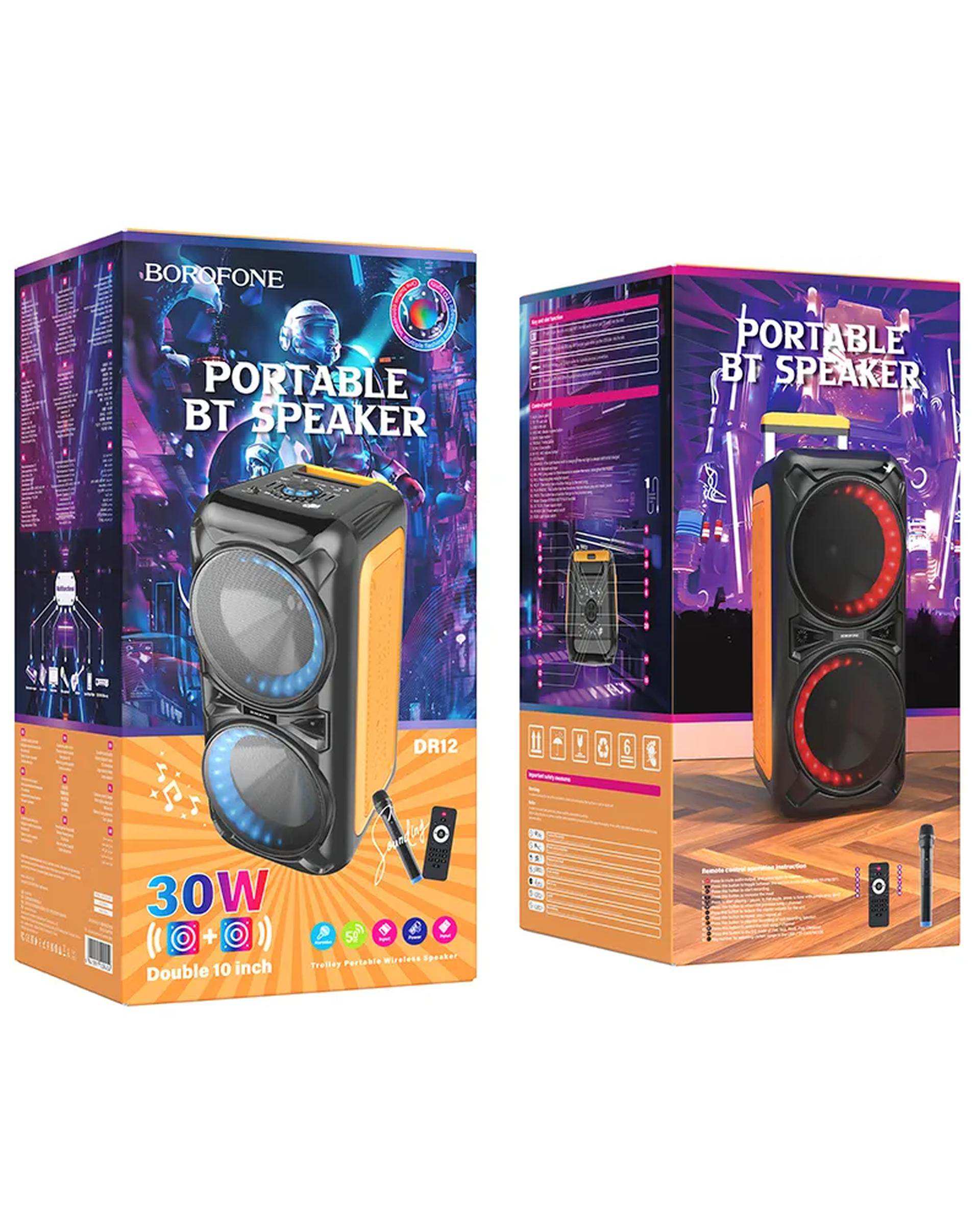 اسپیکر بلوتوثی مشکی بروفون Borofone مدل DR12