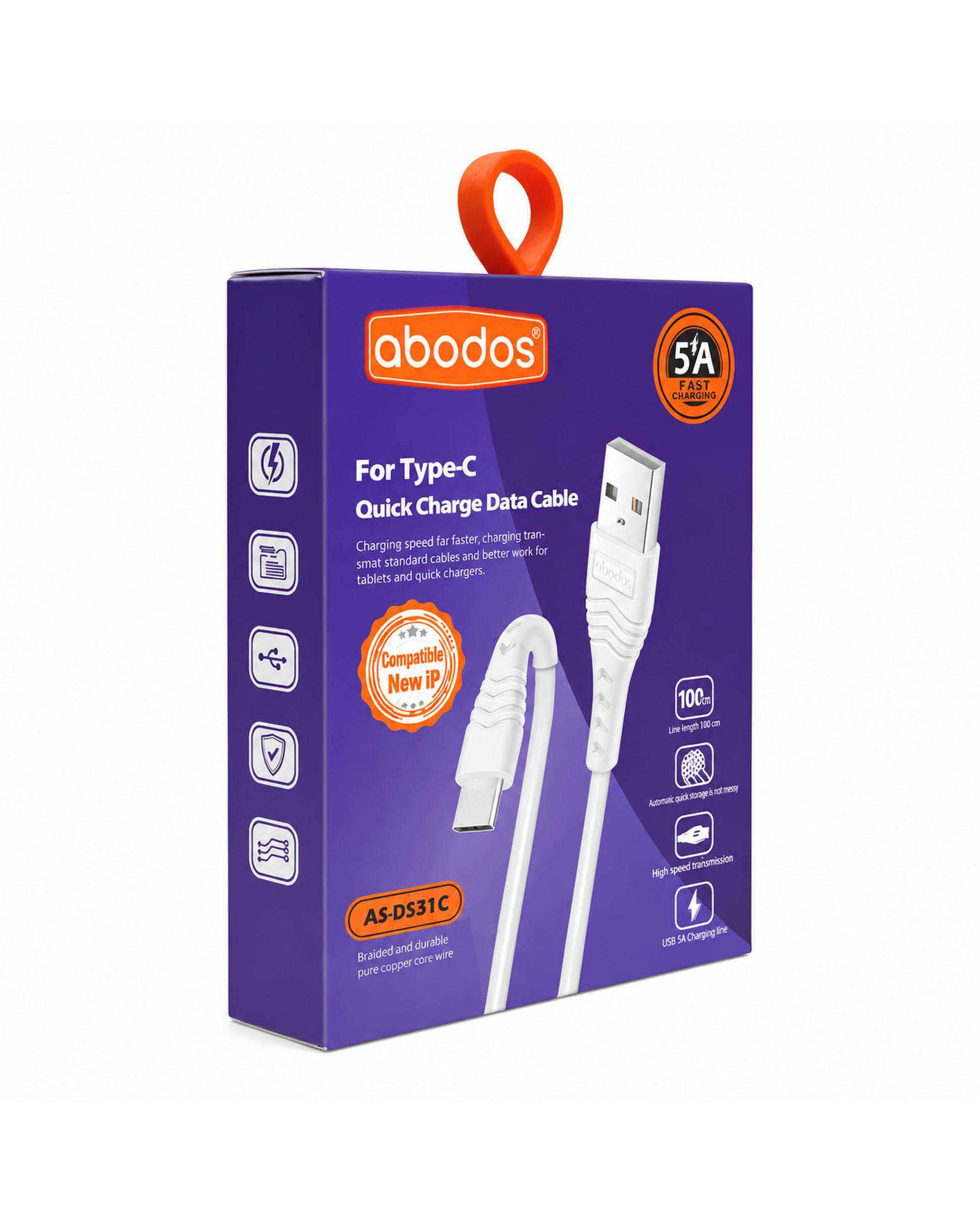 کابل شارژ Type-c آبادوس Abodos مدل AS-DS31