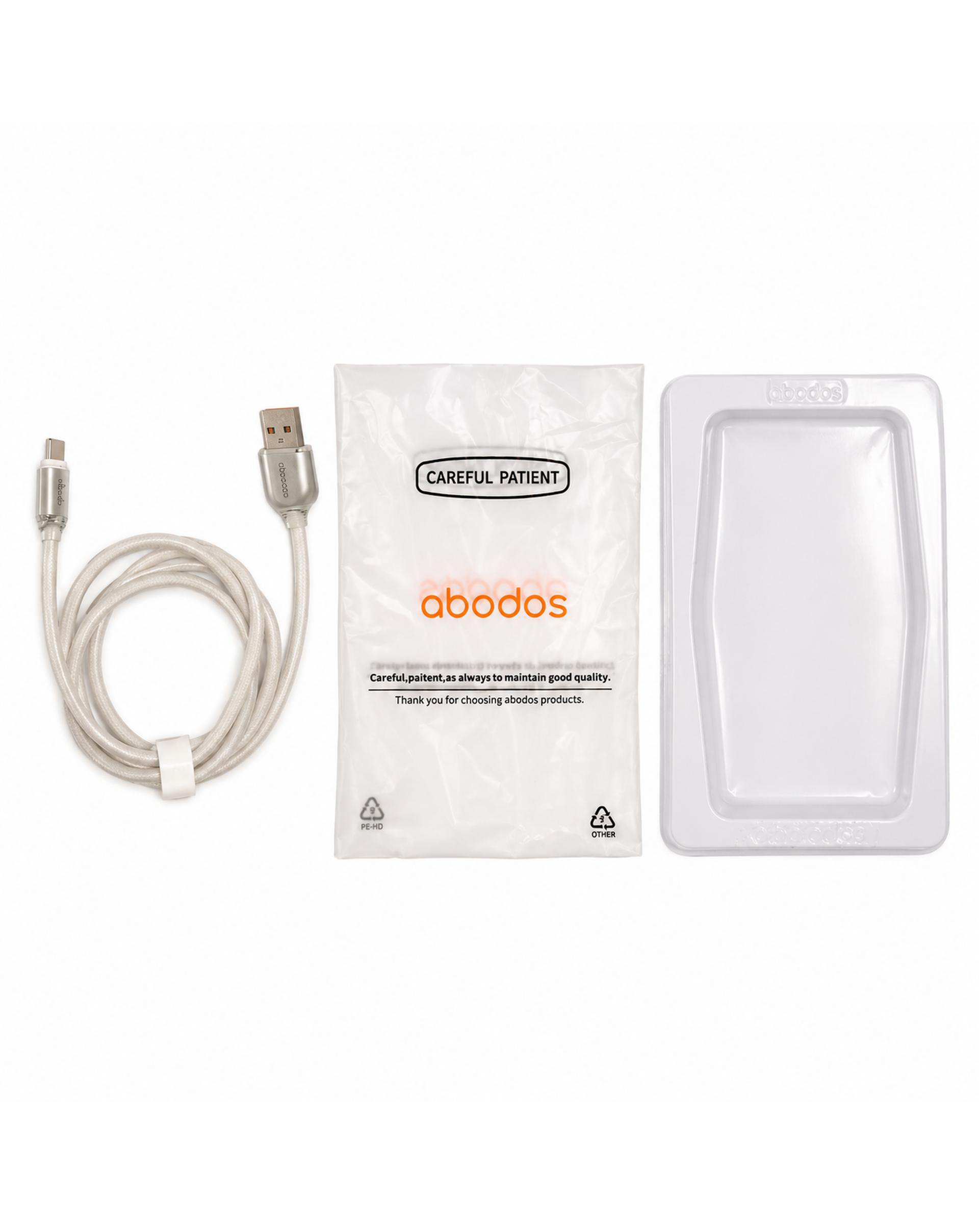 کابل شارژ Type-c سفید آبادوس Abodos مدل AS-DS386