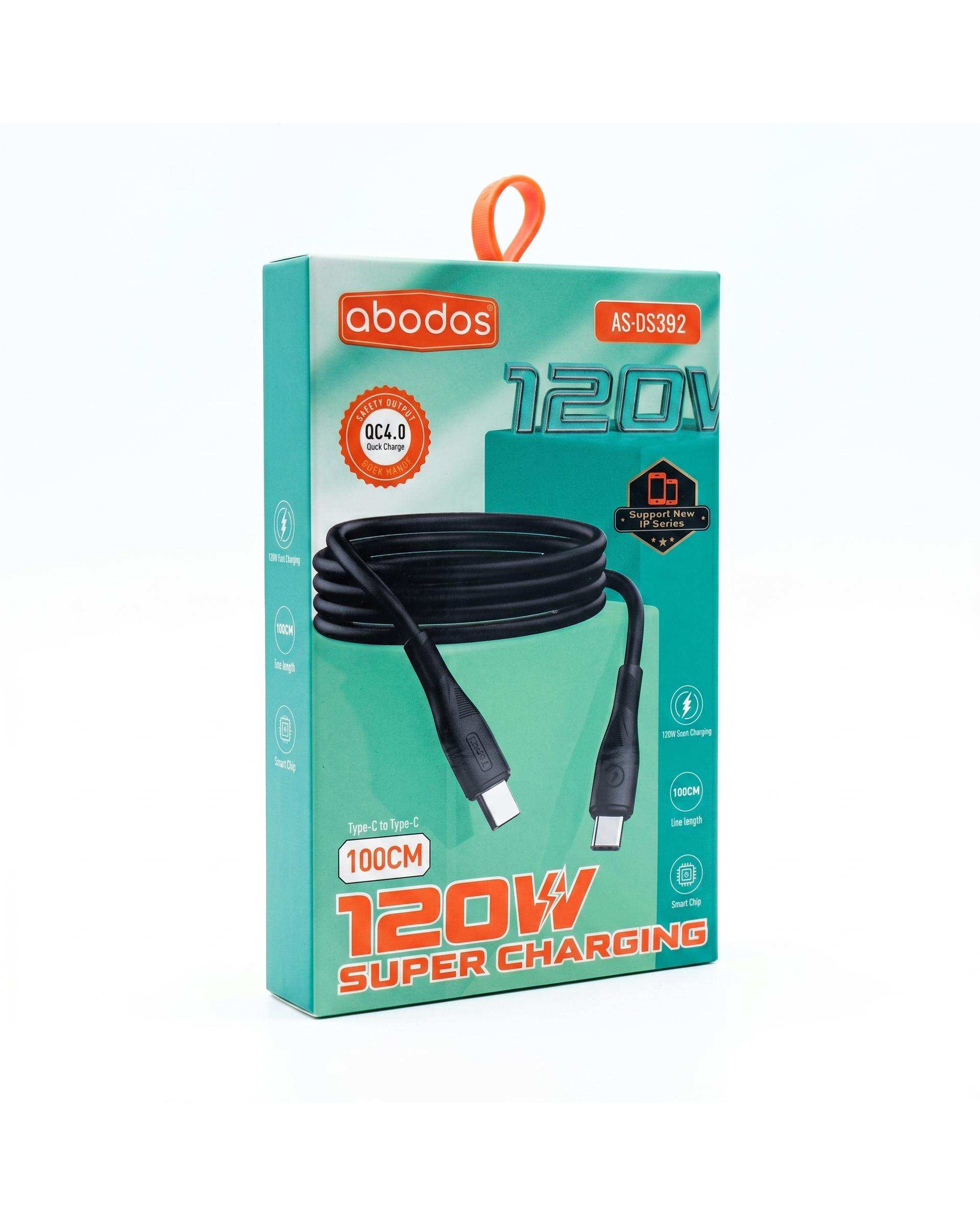 کابل شارژ Type-c به Type-c مشکی آبادوس Abodos مدل AS-DS392