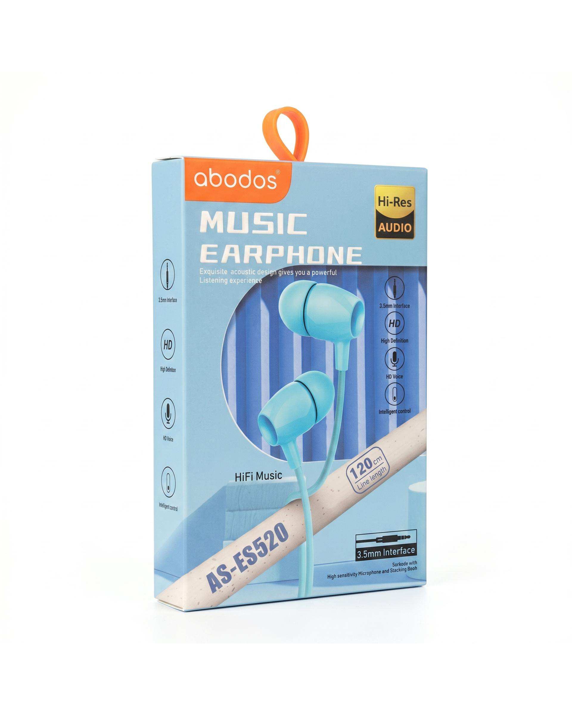 هندزفری باسیم آبی آبادوس Abodos مدل AS-ES520