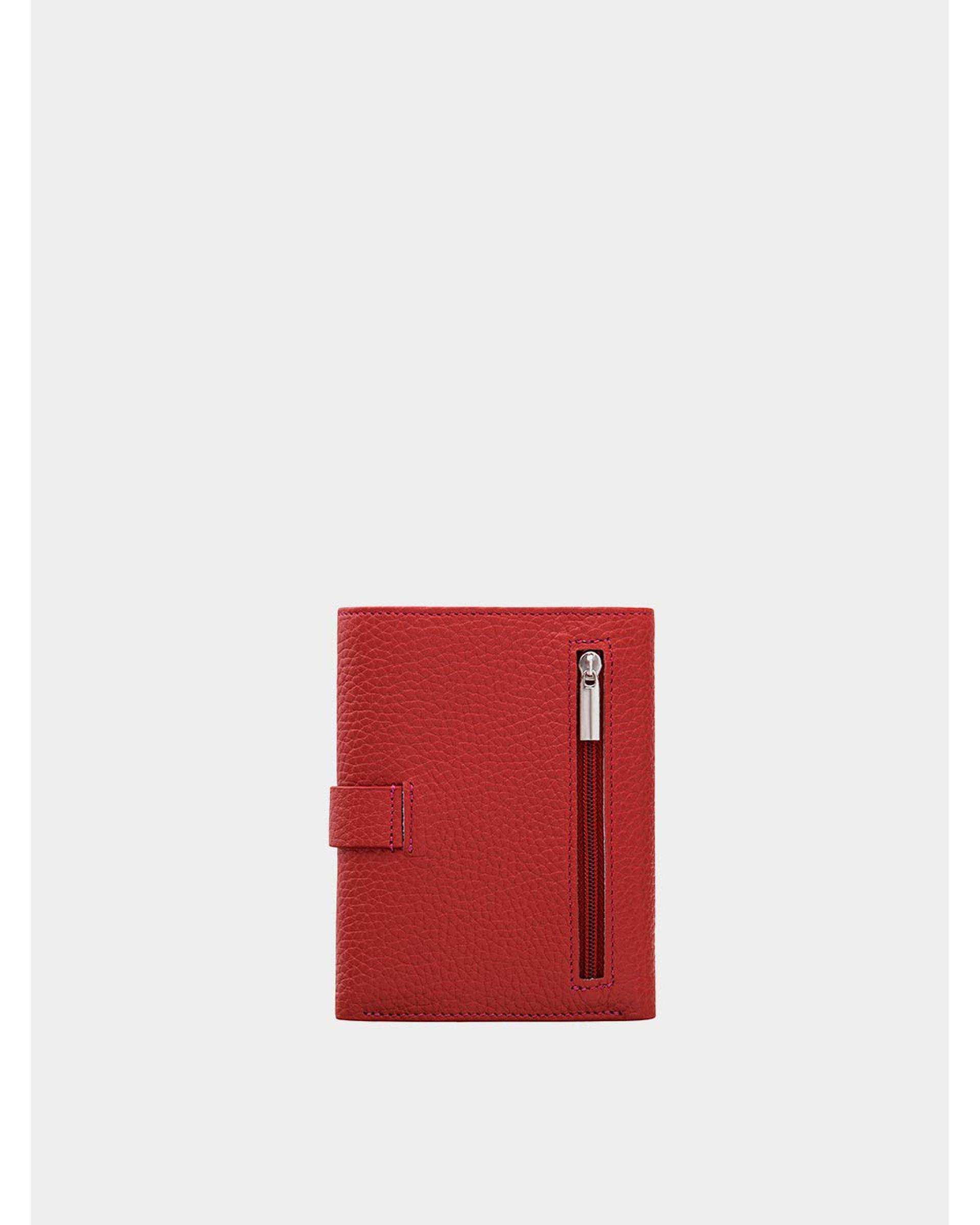 کیف پول چرم زنانه قرمز نوین چرم Novin Leather مدل آراز کد PW3148