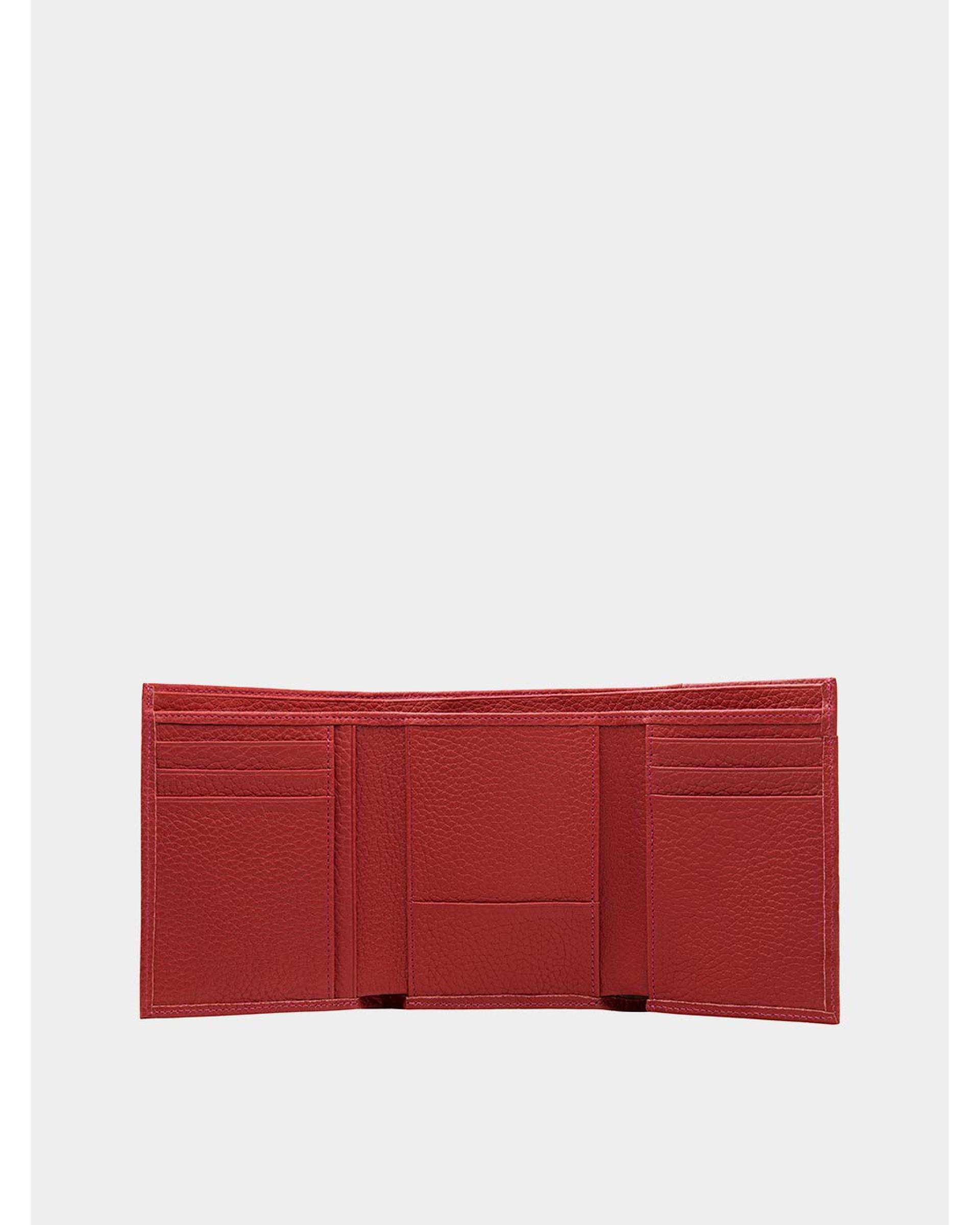 کیف پول چرم زنانه قرمز نوین چرم Novin Leather مدل آراز کد PW3148