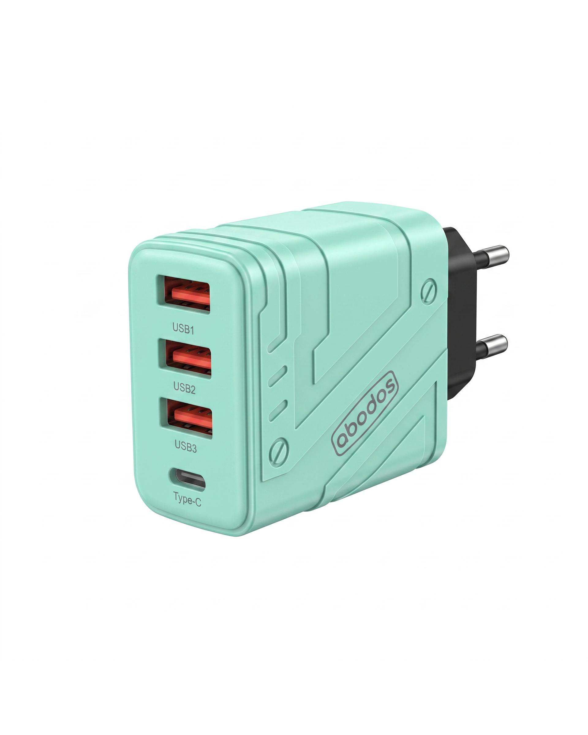 شارژر دیواری آبی آبادوس Abodos مدل AS-CS293KIT به همراه کابل Type-c