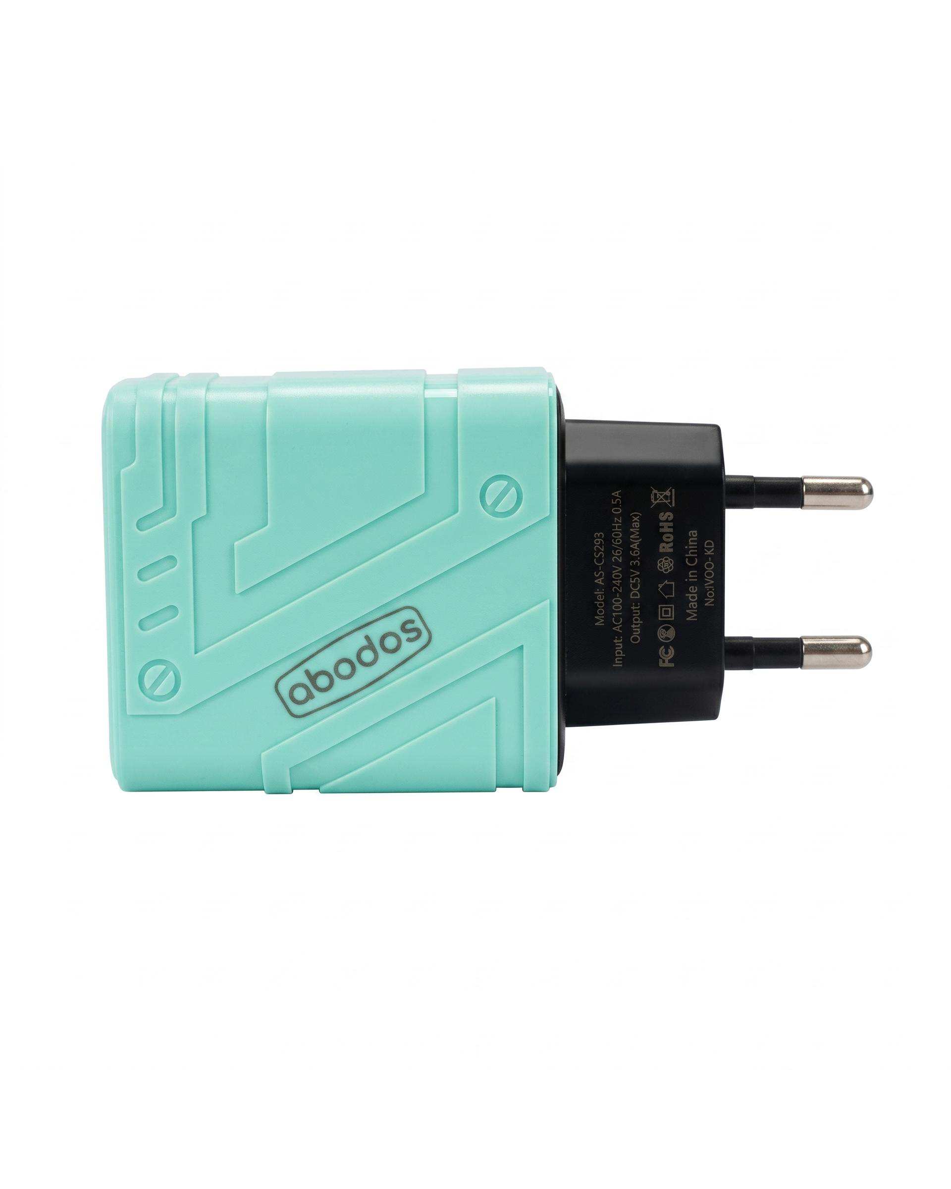 شارژر دیواری آبی آبادوس Abodos مدل AS-CS293KIT به همراه کابل Type-c
