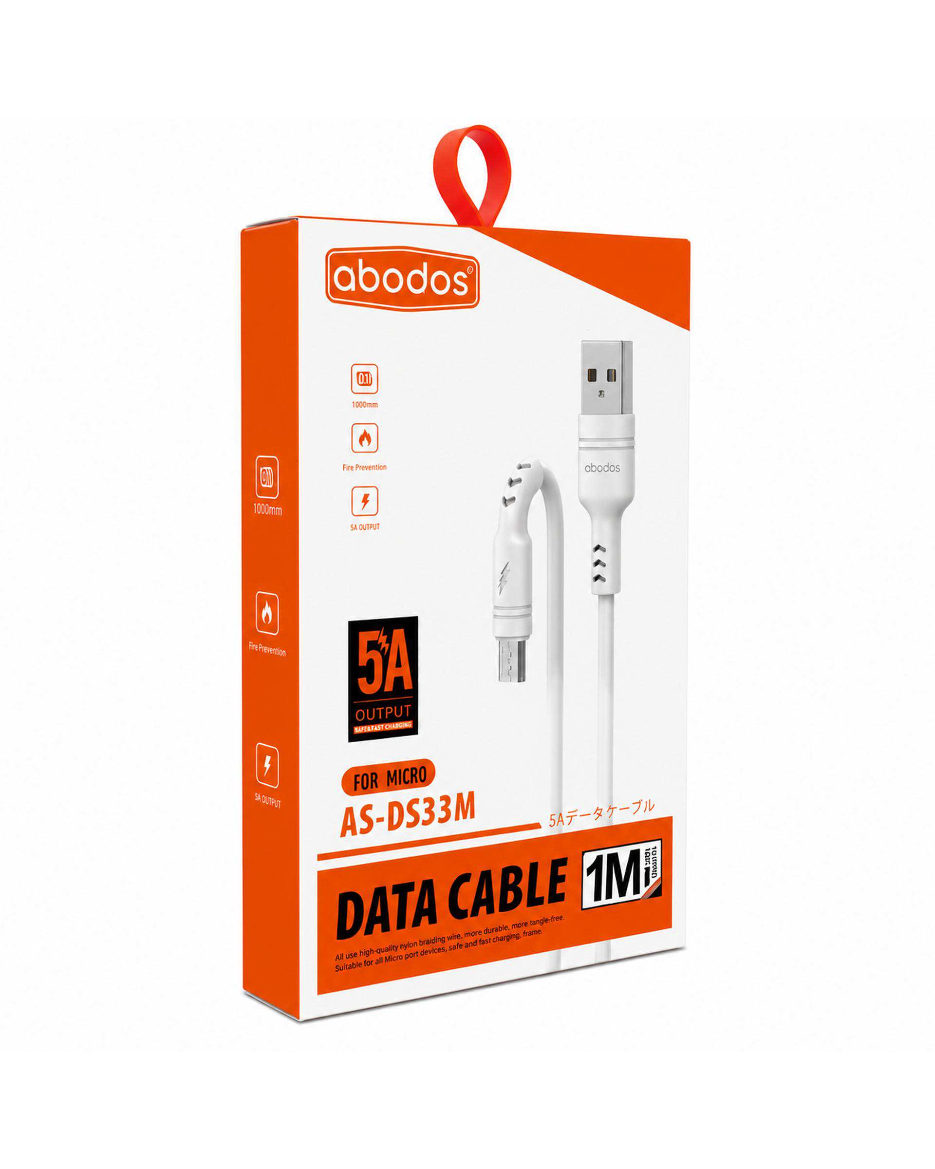 کابل شارژ Type-c سفید آبادوس Abodos مدل AS-DS33