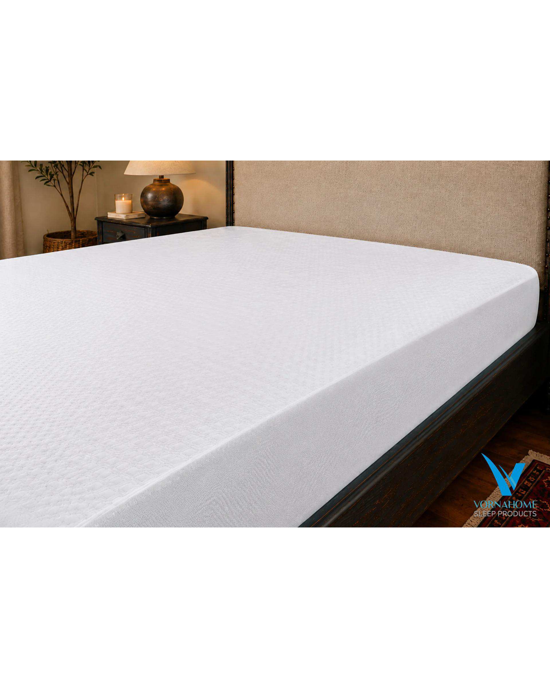 محافظ تشک دو نفره سایز 140×200 ضد آب کامفورت سفید ورنا هوم Vornahome