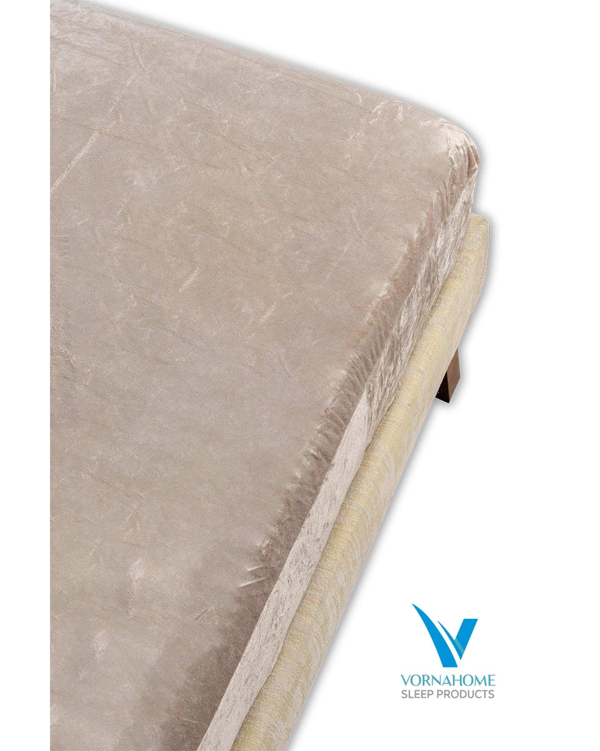 نیم ست محافظ تشک دو نفره سایز 140×200 ضد آب بژ ورنا هوم Vornahome مدل ورنا پرو Vorna Pro