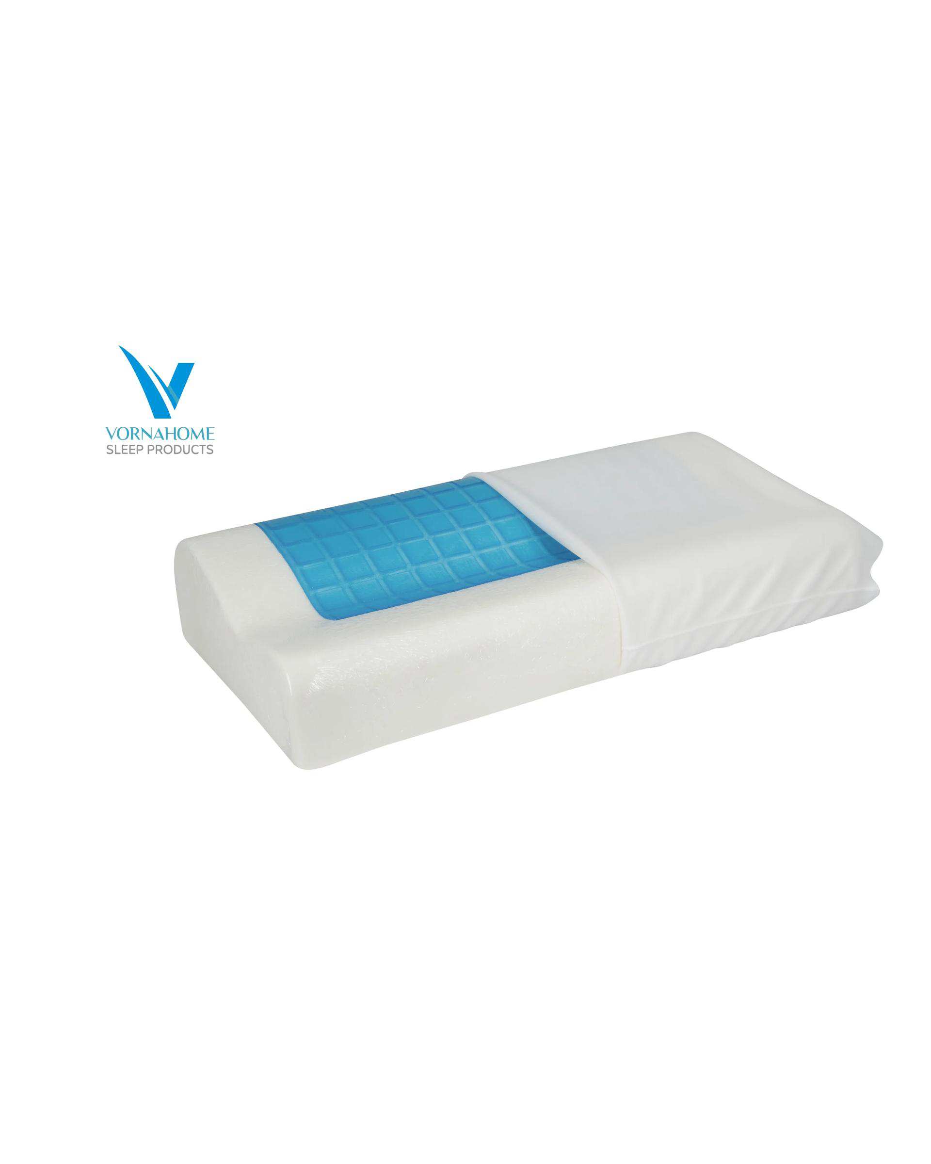 بالش مموری فوم ژل دار خنک سایز XL سفید ورنا هوم Vornahome مدل موج