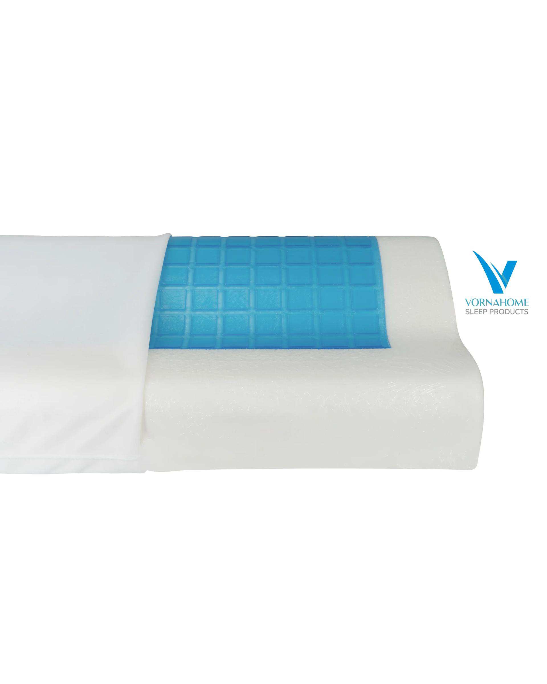 بالش مموری فوم ژل دار خنک سایز XL سفید ورنا هوم Vornahome مدل موج