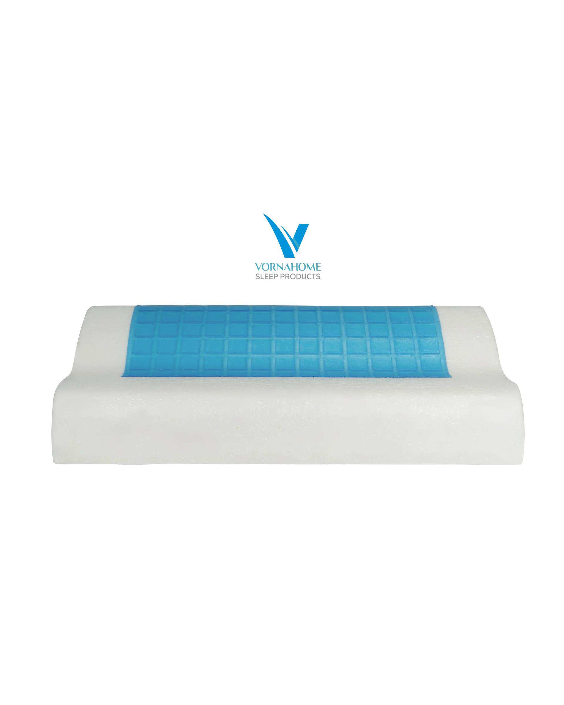 بالش مموری فوم ژل دار خنک سایز XL سفید ورنا هوم Vornahome مدل موج