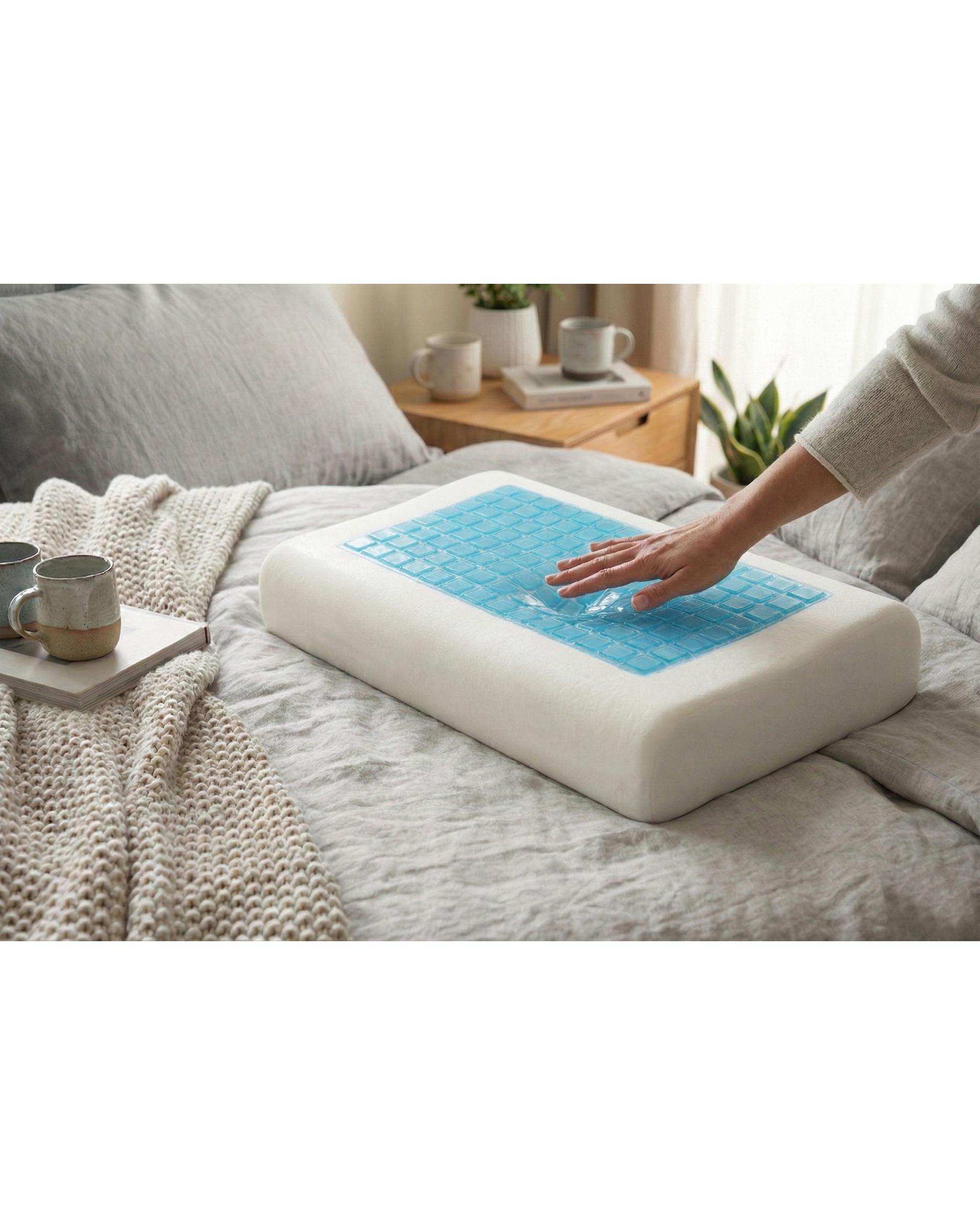 بالش مموری فوم ژل دار خنک سایز XL سفید ورنا هوم Vornahome مدل موج