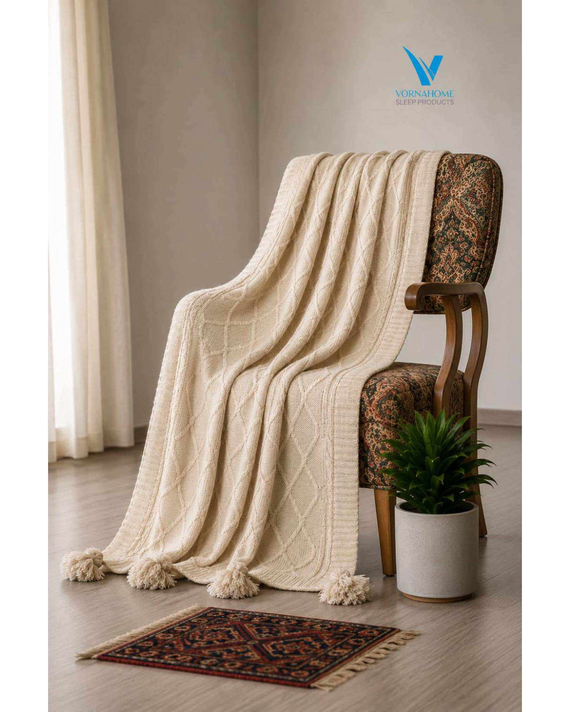 شال مبل سایز 180×140 شیری ورنا هوم Vornahome طرح دیانا