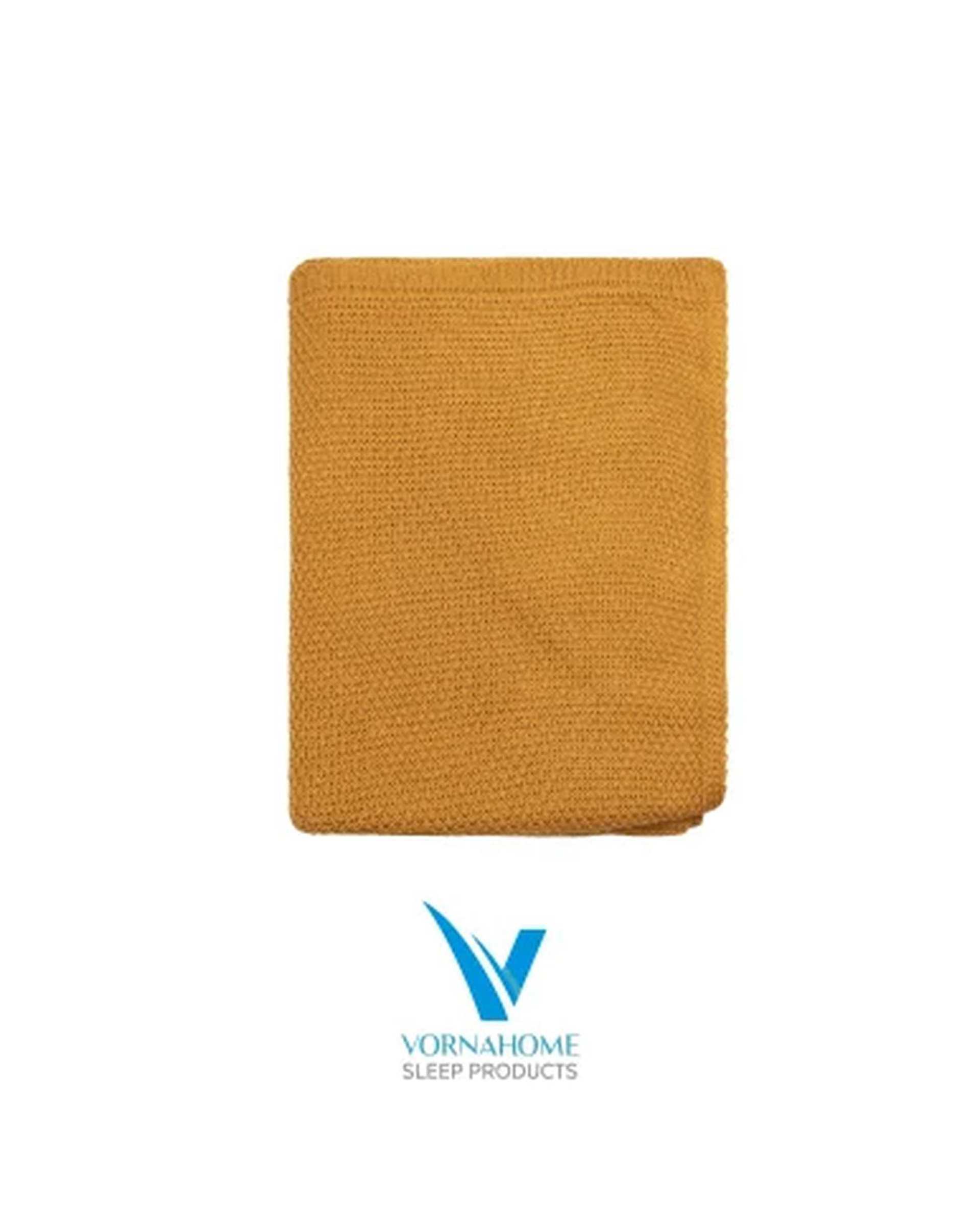 شال مبل سایز 180×140 خردلی ورنا هوم Vornahome طرح کلاسیک