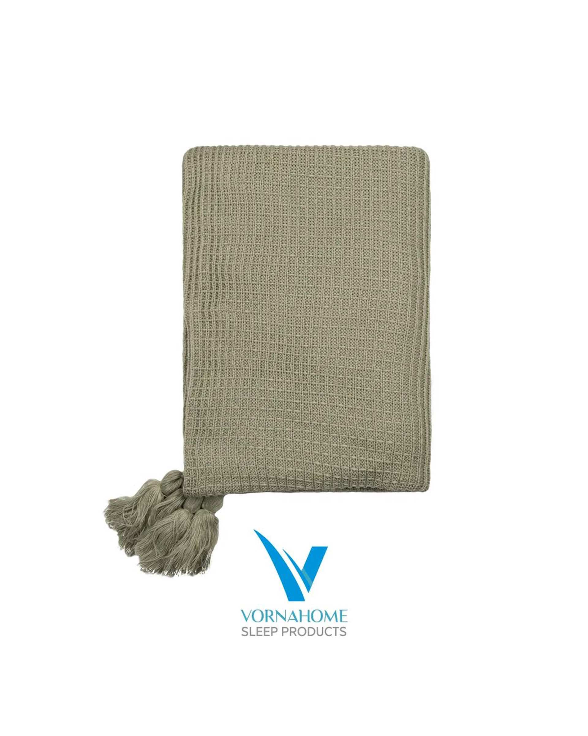 شال مبل سایز 180×140 سبز آووکادویی ورنا هوم Vornahome طرح پیکه