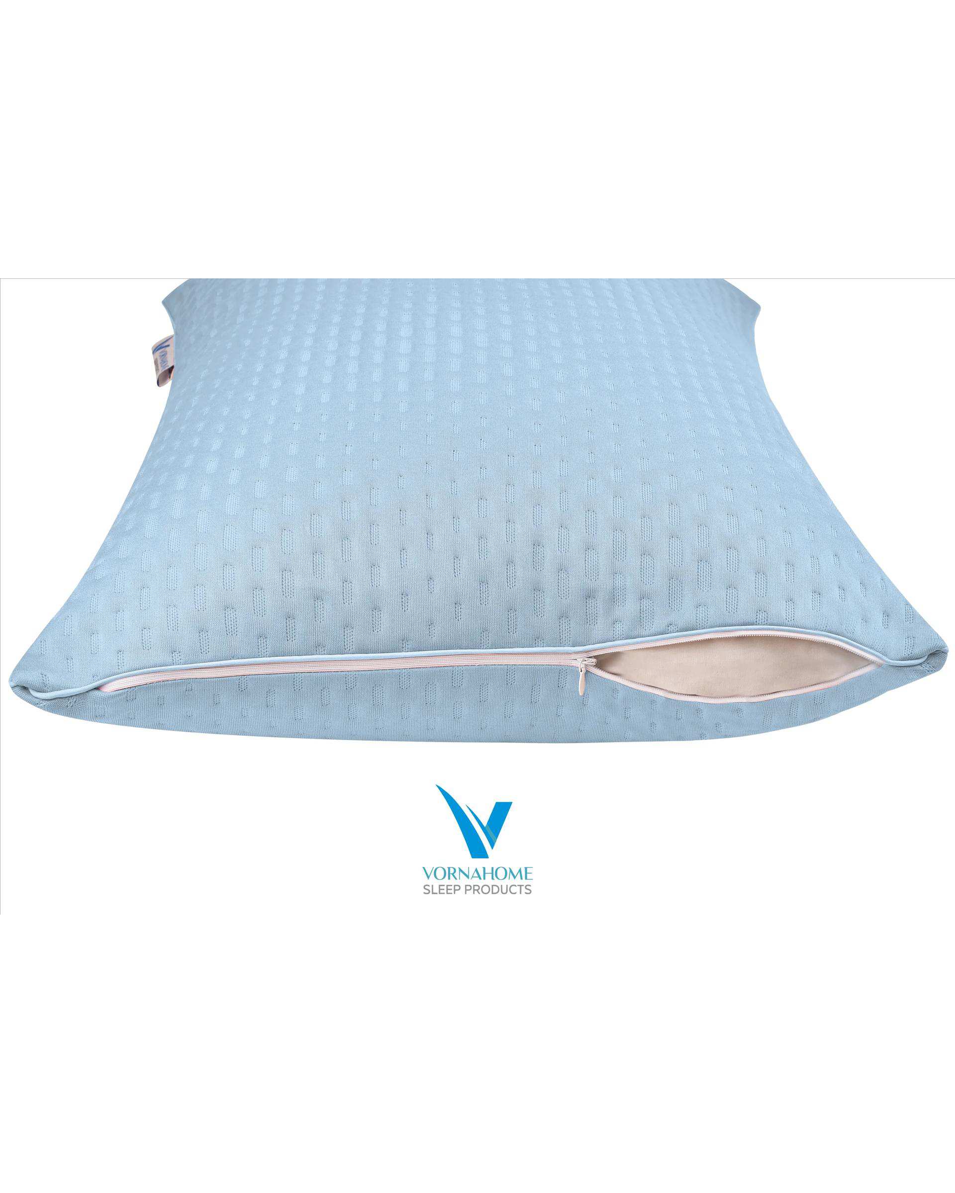 محافظ بالش ضد آب رنگی سایز 70×50 آبی روشن ورنا هوم Vornahome