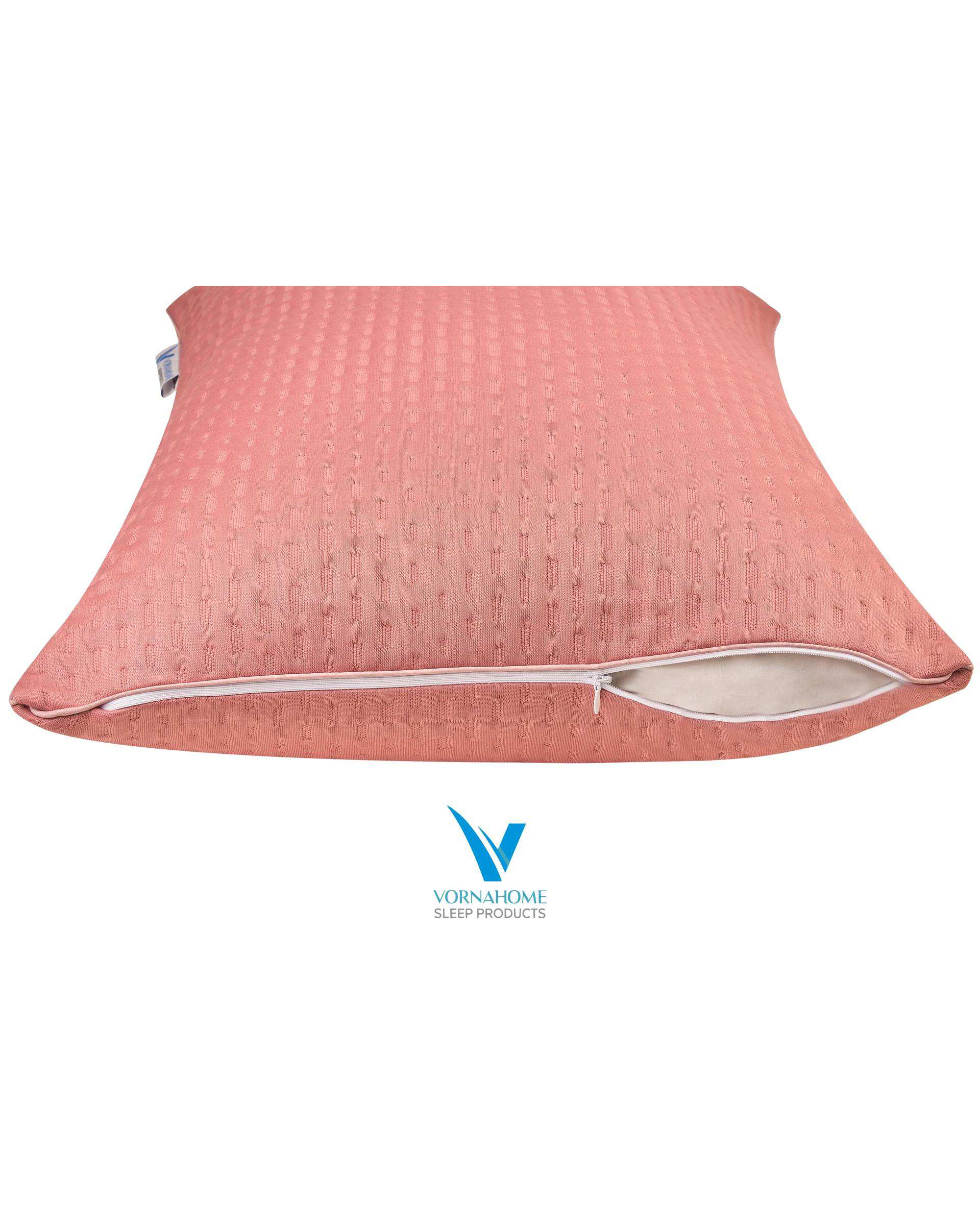 محافظ بالش ضد آب رنگی سایز 70×50 صورتی تیره ورنا هوم Vornahome