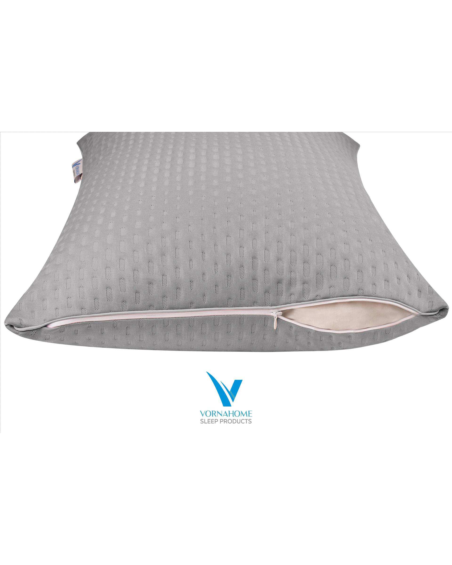 محافظ بالش ضد آب رنگی سایز 70×50 طوسی روشن ورنا هوم Vornahome