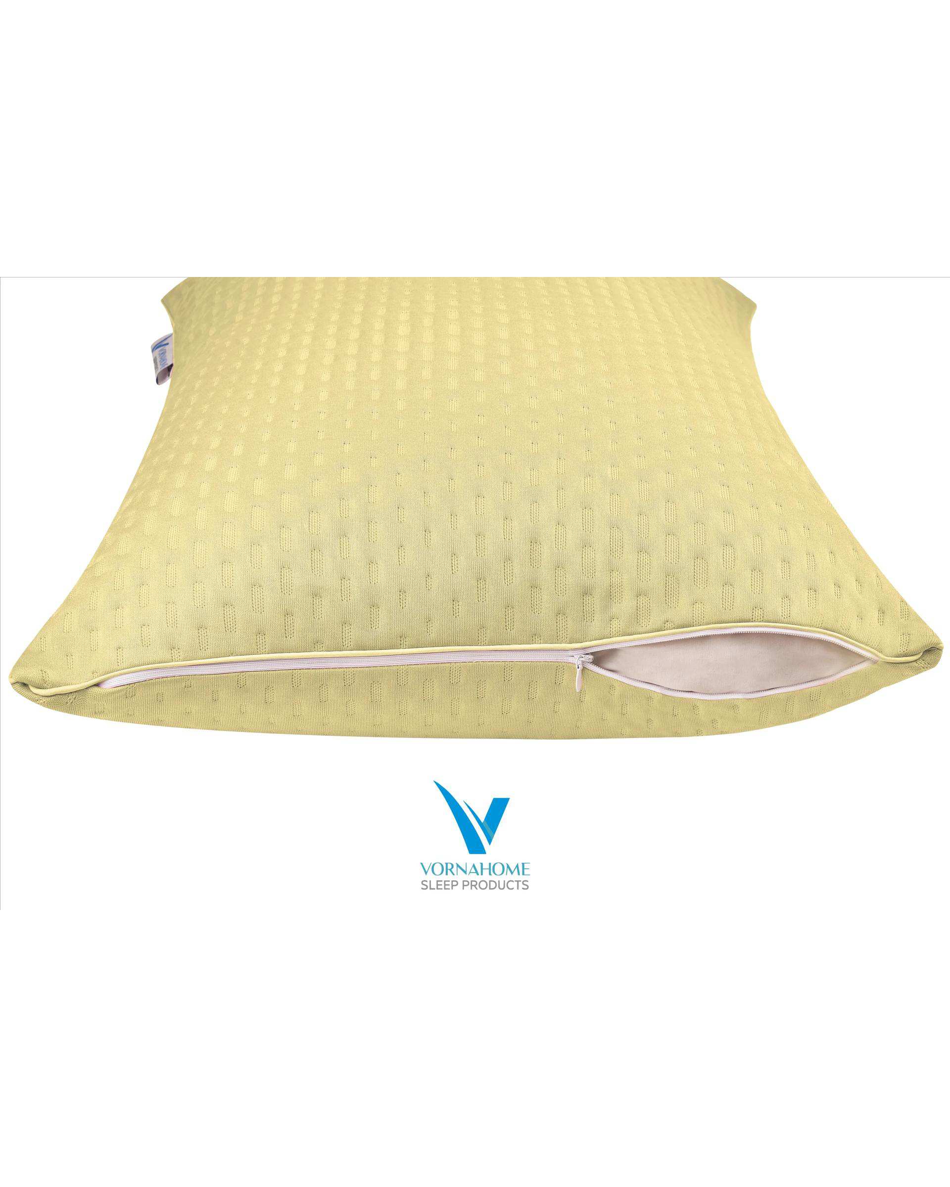 محافظ بالش ضد آب رنگی سایز 70×50 لیمویی ورنا هوم Vornahome