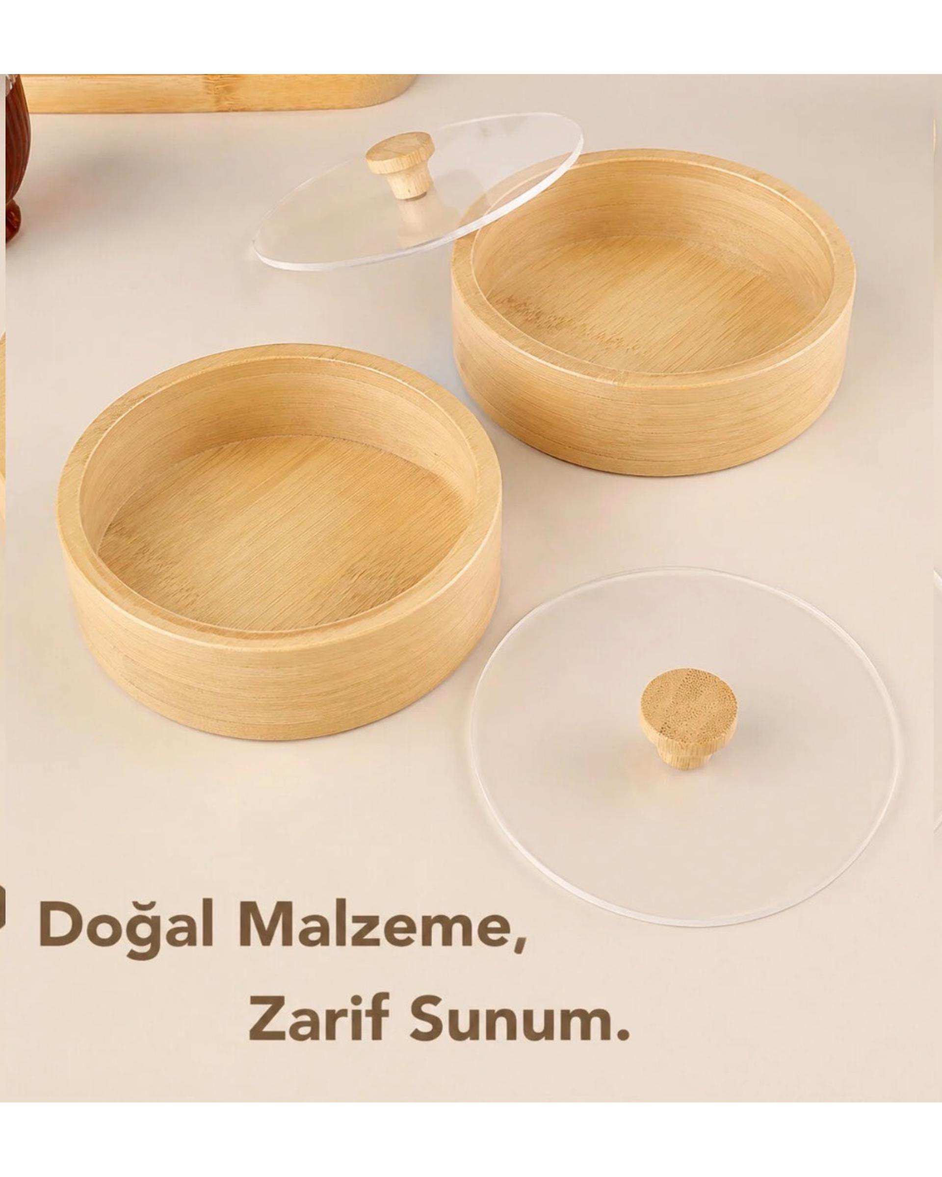 ظرف بامبو گرد در دار