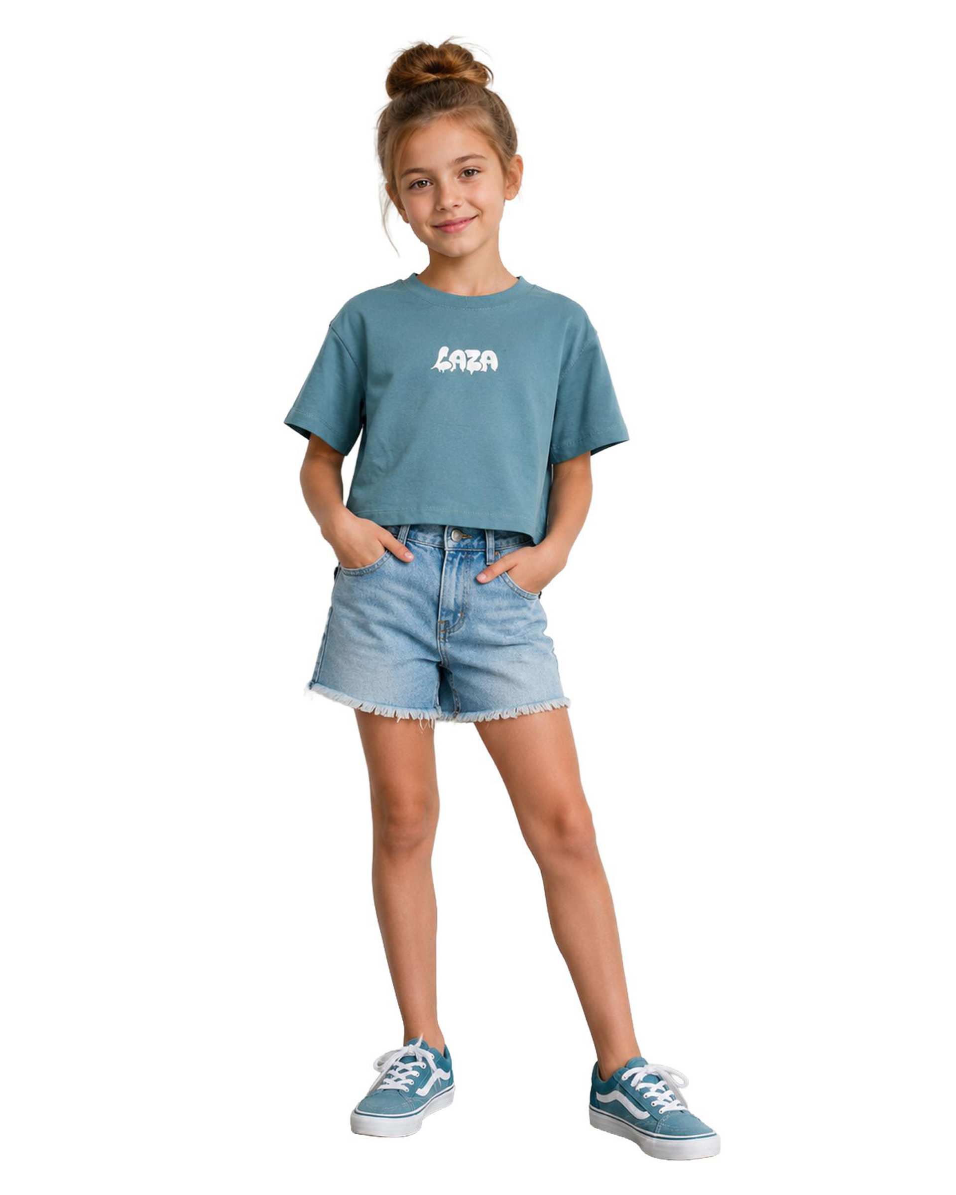 تیشرت بچگانه سبز لئو کیدز Leo kids طرح LAZA کد 2-5886