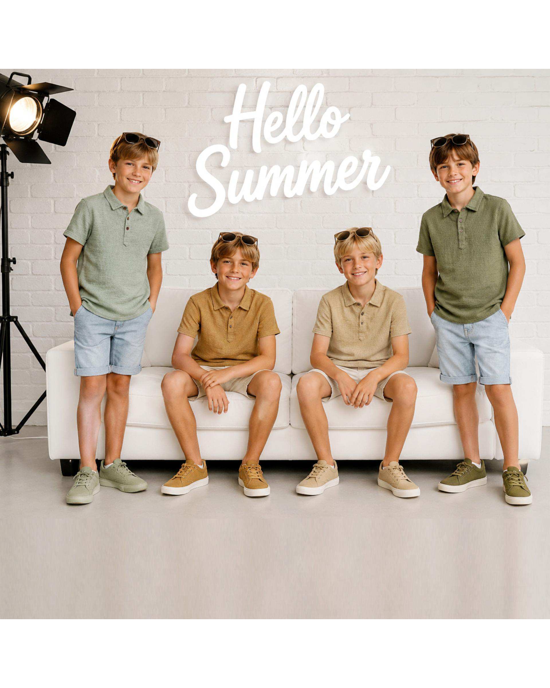 پولوشرت پسرانه نسکافه ای لئو کیدز Leo kids کد 4-6866