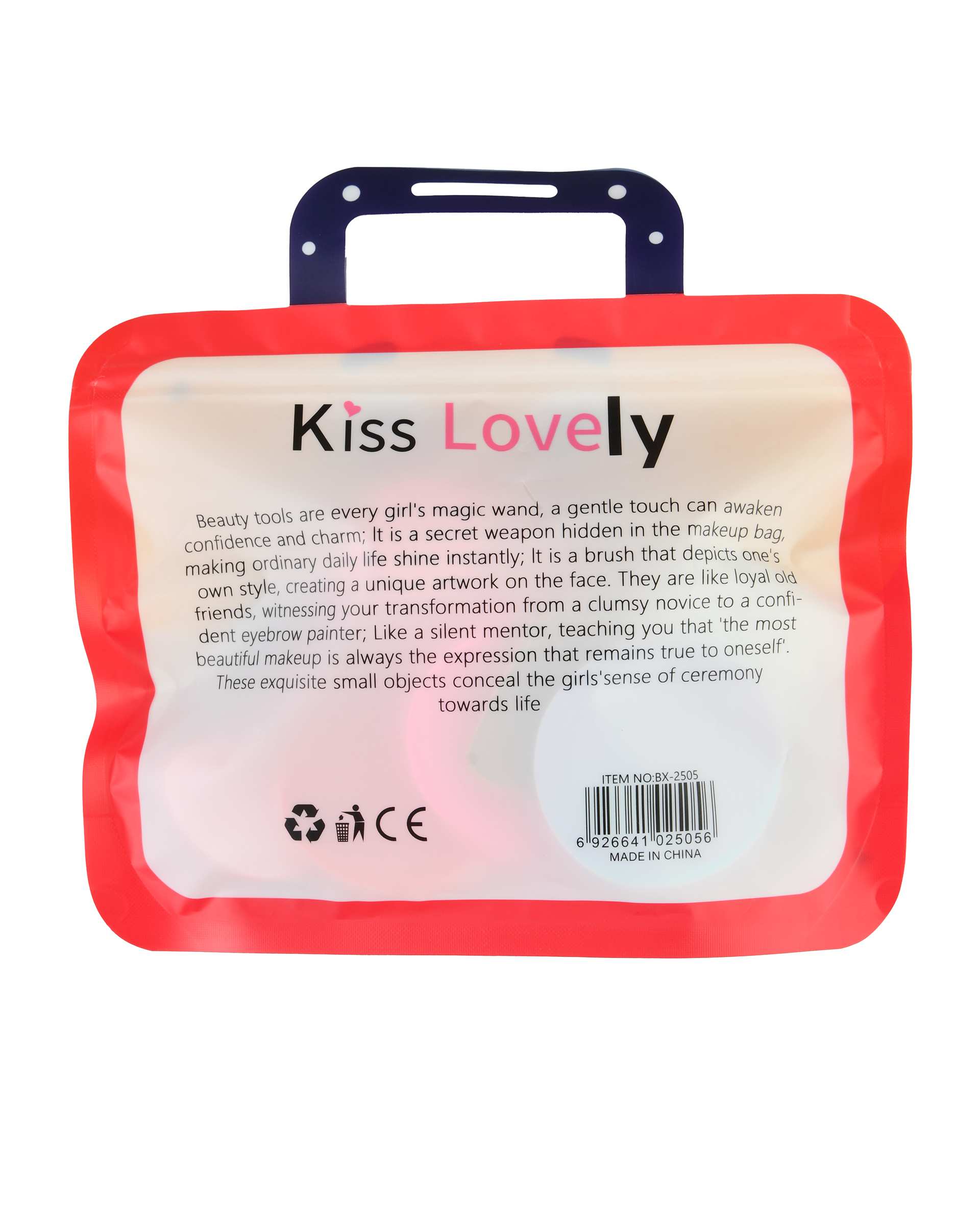 ست پد آرایشی چند کاره 12 عددی کیس لاولی Kiss Lovely طرح کیف