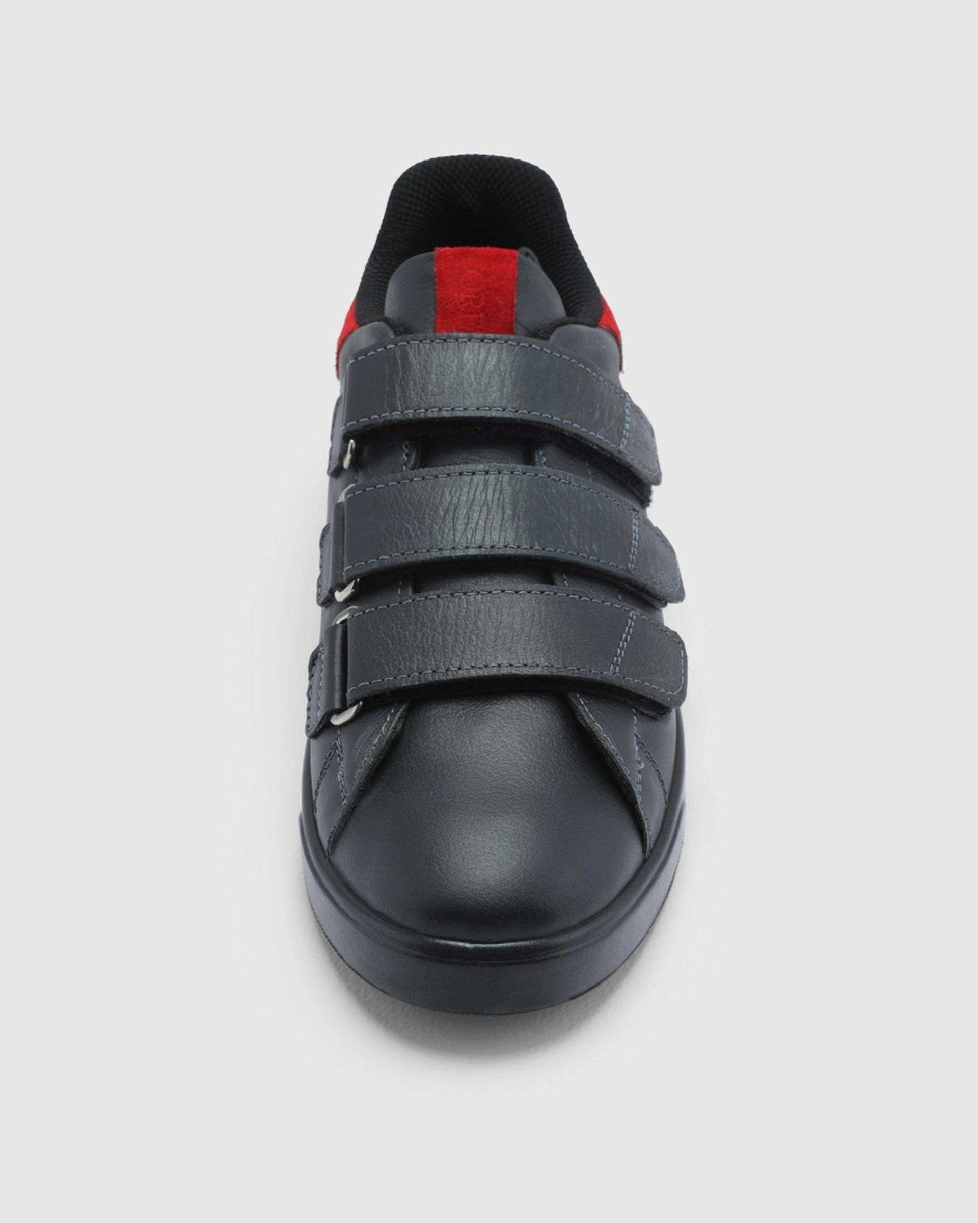 کفش چرم زنانه مشکی قرمز اورز OREZ مدل MIA VELCRO کد WCK218