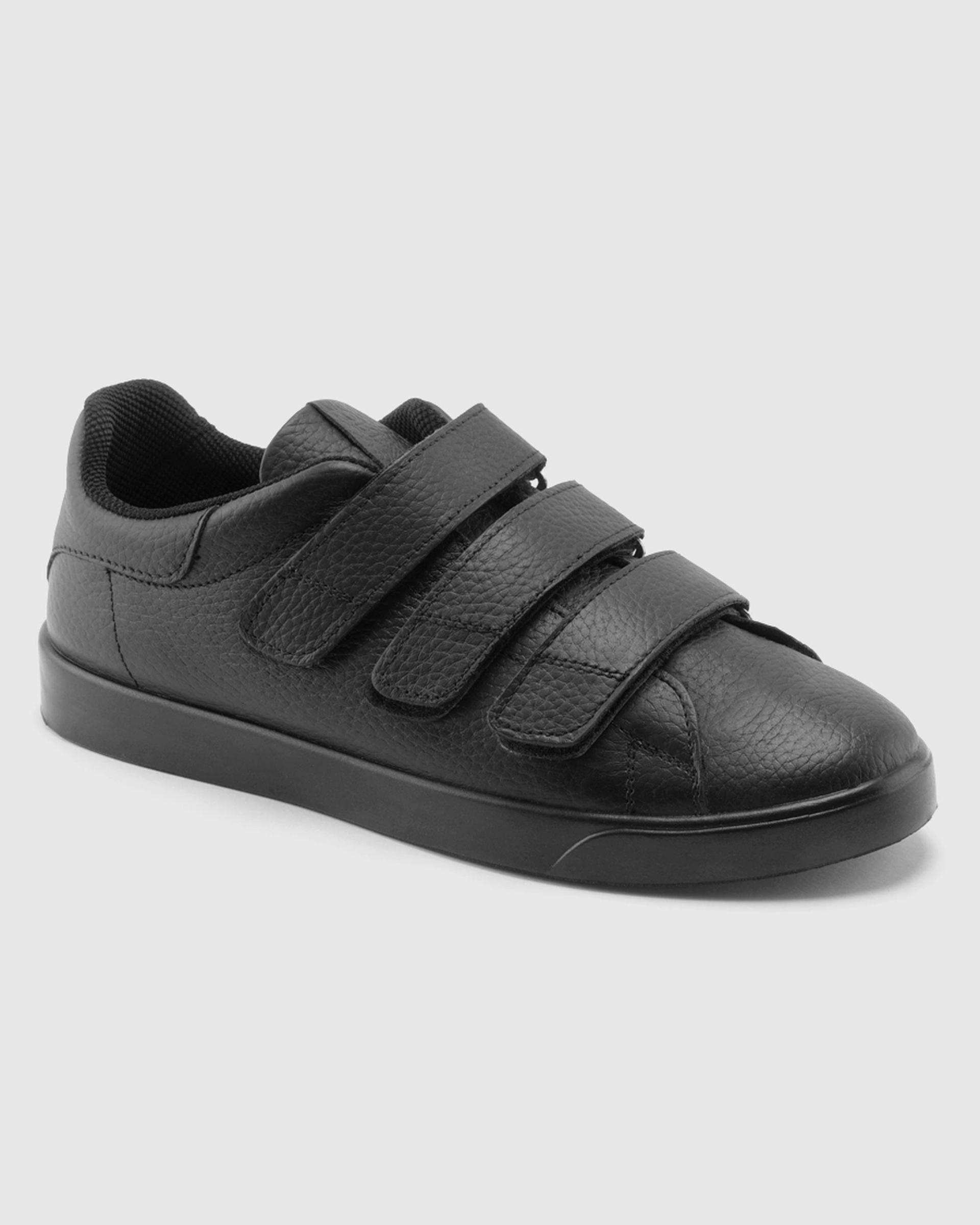 کفش چرم زنانه مشکی اورز OREZ مدل MIA VELCRO کد WCK218