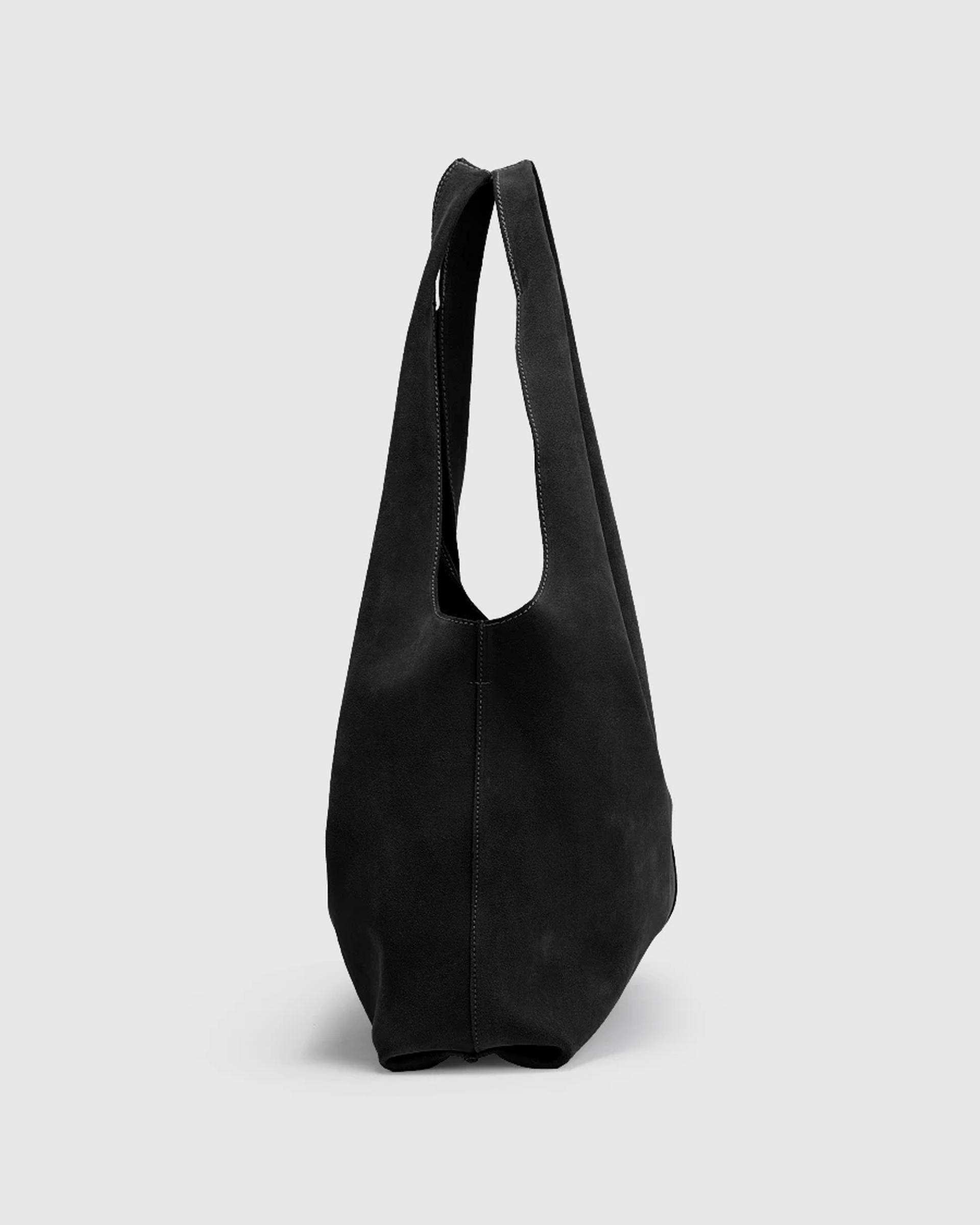 کیف دوشی چرم جیر زنانه مشکی اورز OREZ مدل VELVET کد SHB104