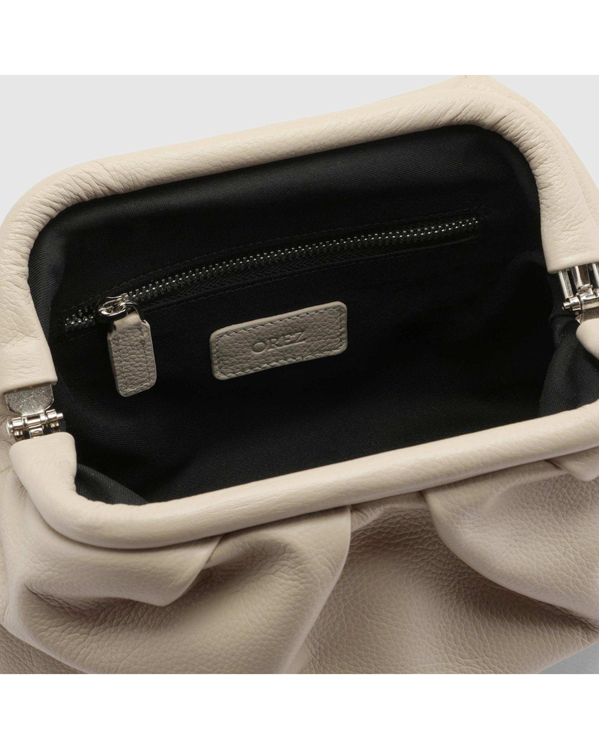 کیف دستی چرم زنانه کرم اورز OREZ مدل SWEET کد KWH107