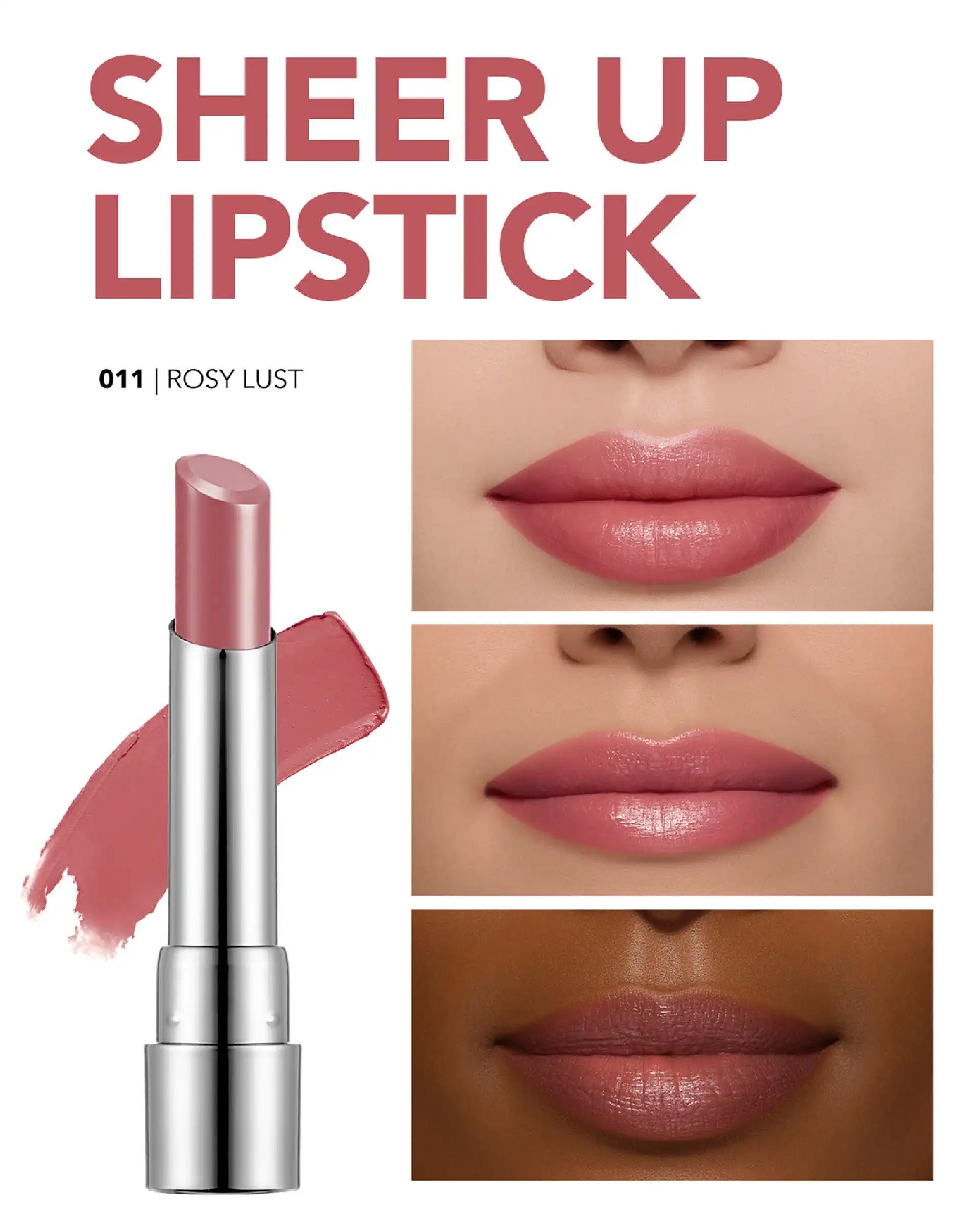 رژ لب جامد فلورمار FLORMAR مدل شیرآپ SHEER UP شماره 011 Rosy Lust