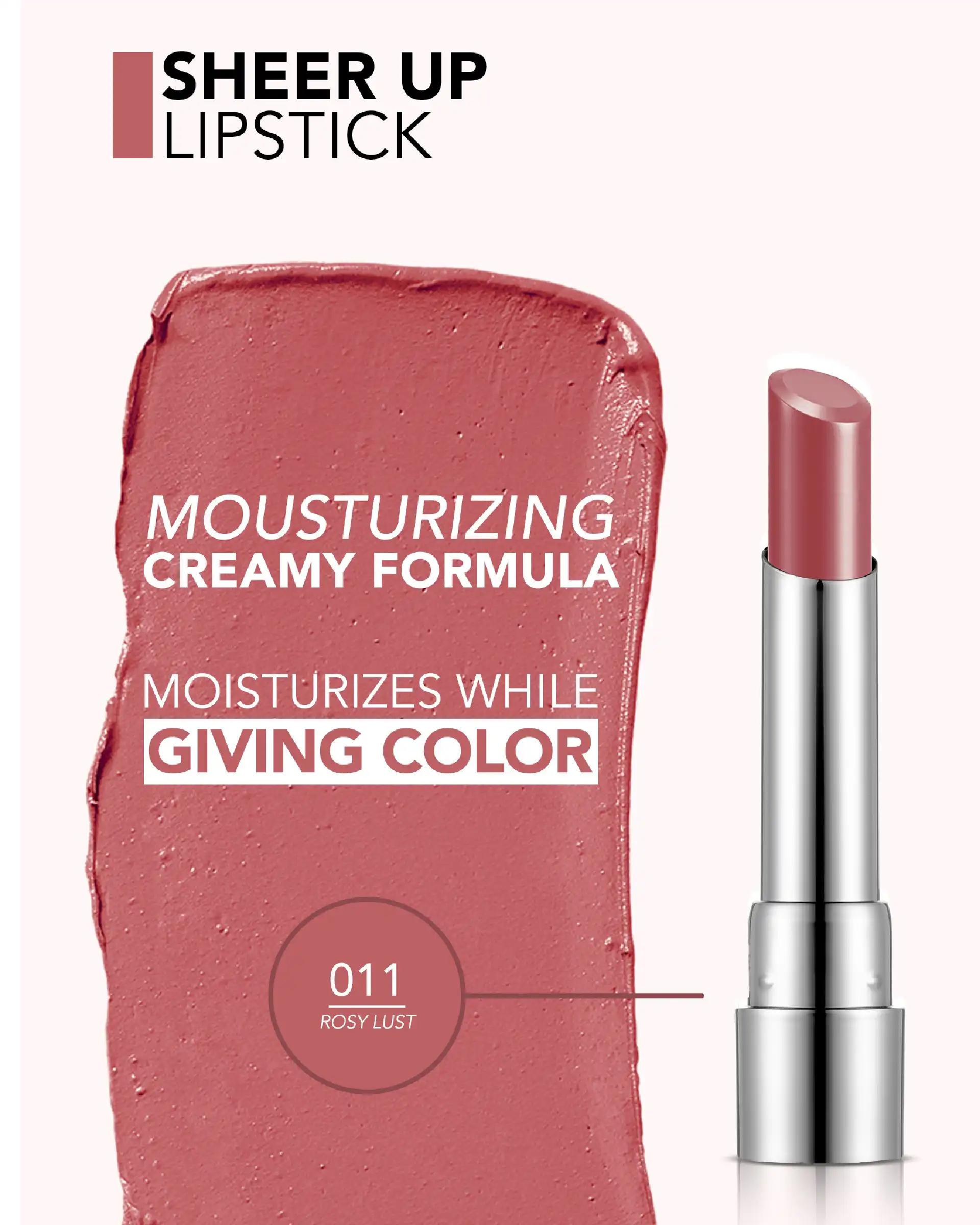 رژ لب جامد فلورمار FLORMAR مدل شیرآپ SHEER UP شماره 011 Rosy Lust