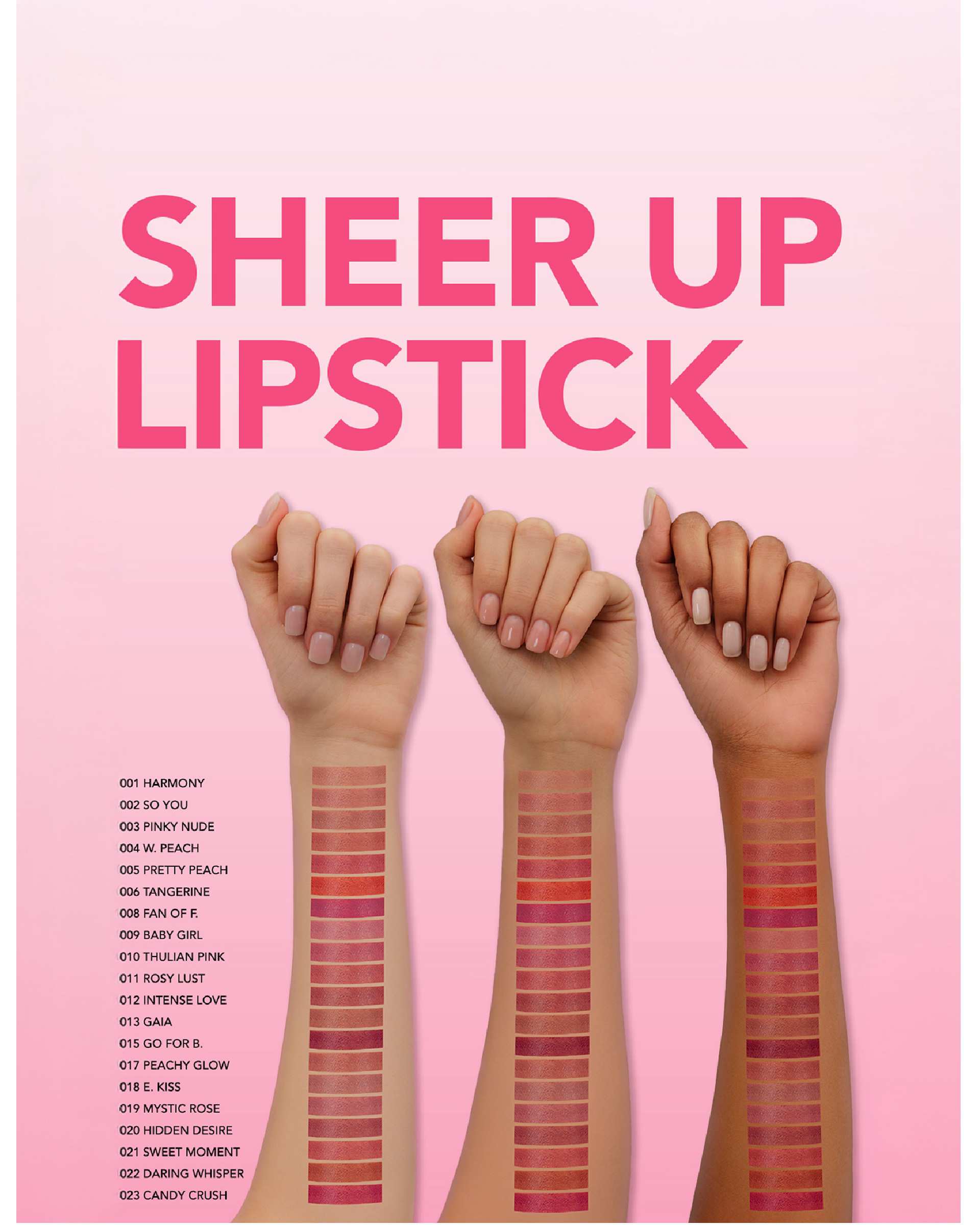 رژ لب جامد فلورمار FLORMAR مدل شیرآپ SHEER UP شماره 019 Mystic Rose