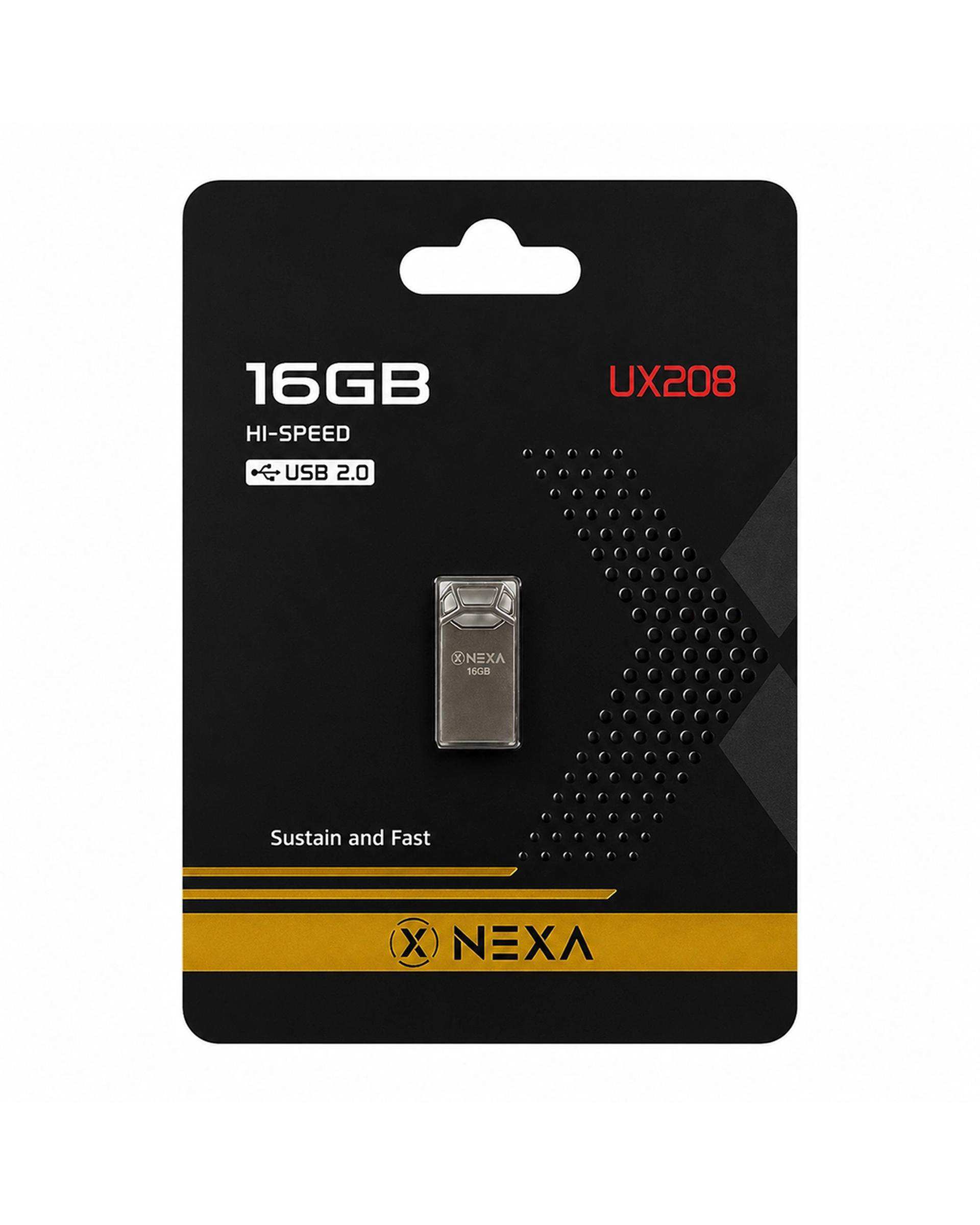 فلش مموری نقره ای نکسا NEXA مدل UX208 CUBIC ظرفیت 16 گیگابایت با رابط USB 2.0