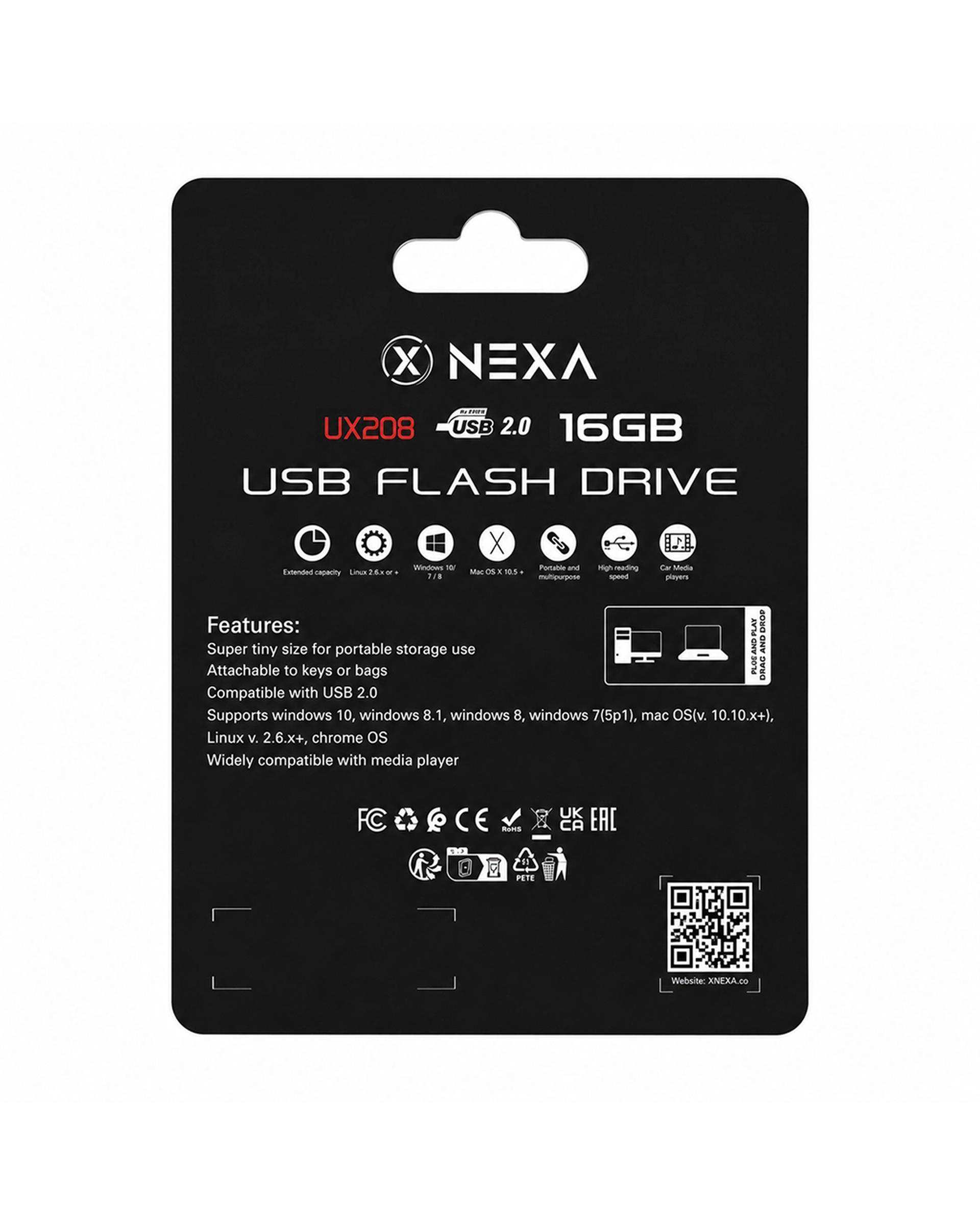 فلش مموری نقره ای نکسا NEXA مدل UX208 CUBIC ظرفیت 16 گیگابایت با رابط USB 2.0