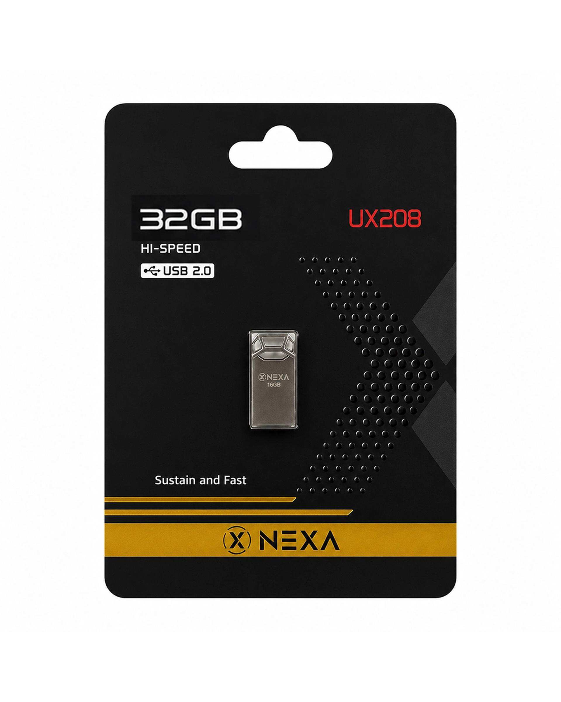 فلش مموری نقره ای نکسا NEXA مدل UX208 CUBIC ظرفیت 32 گیگابایت با رابط USB 2.0