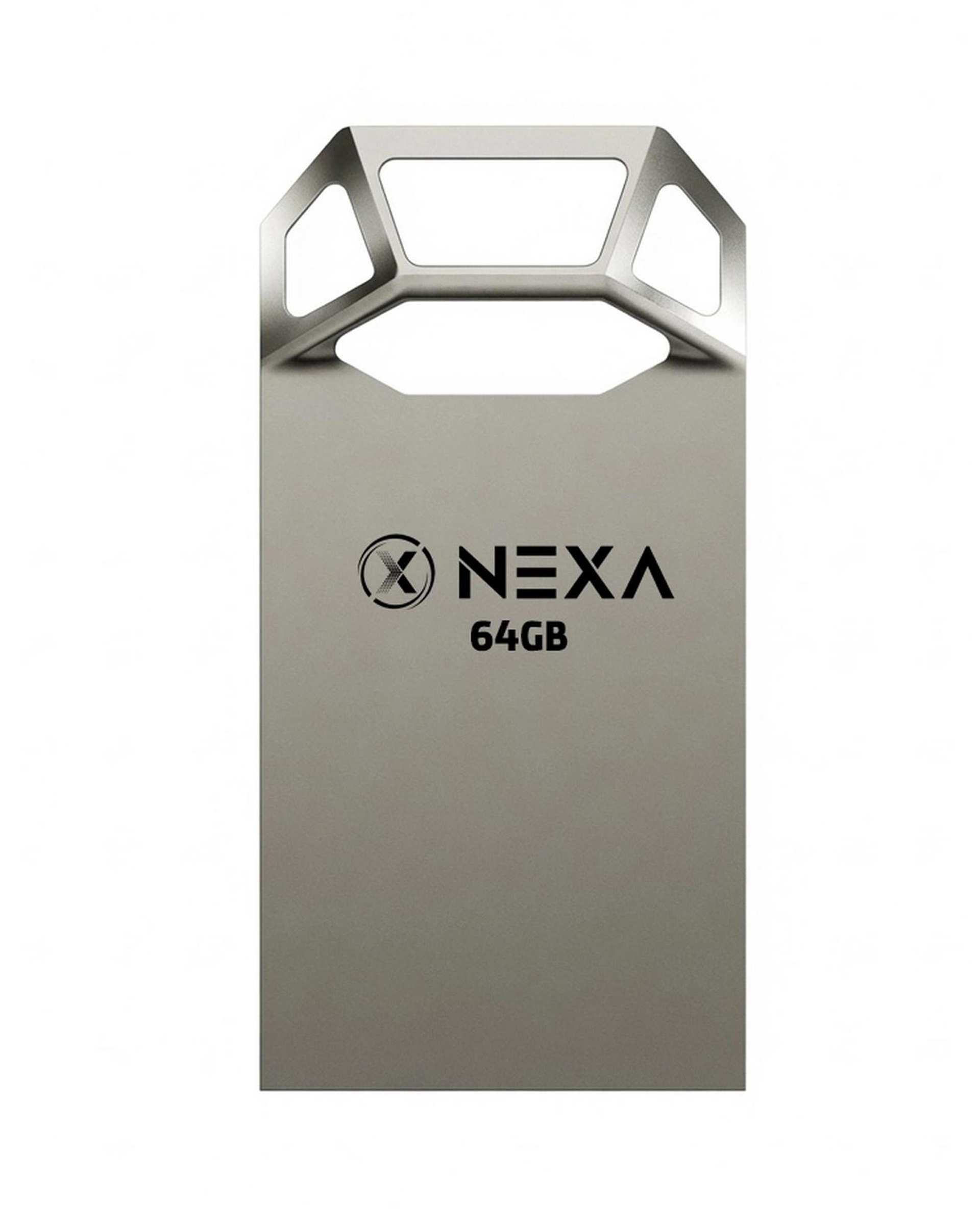 فلش مموری نقره ای نکسا NEXA مدل UX208 CUBIC ظرفیت 64 گیگابایت با رابط USB 2.0