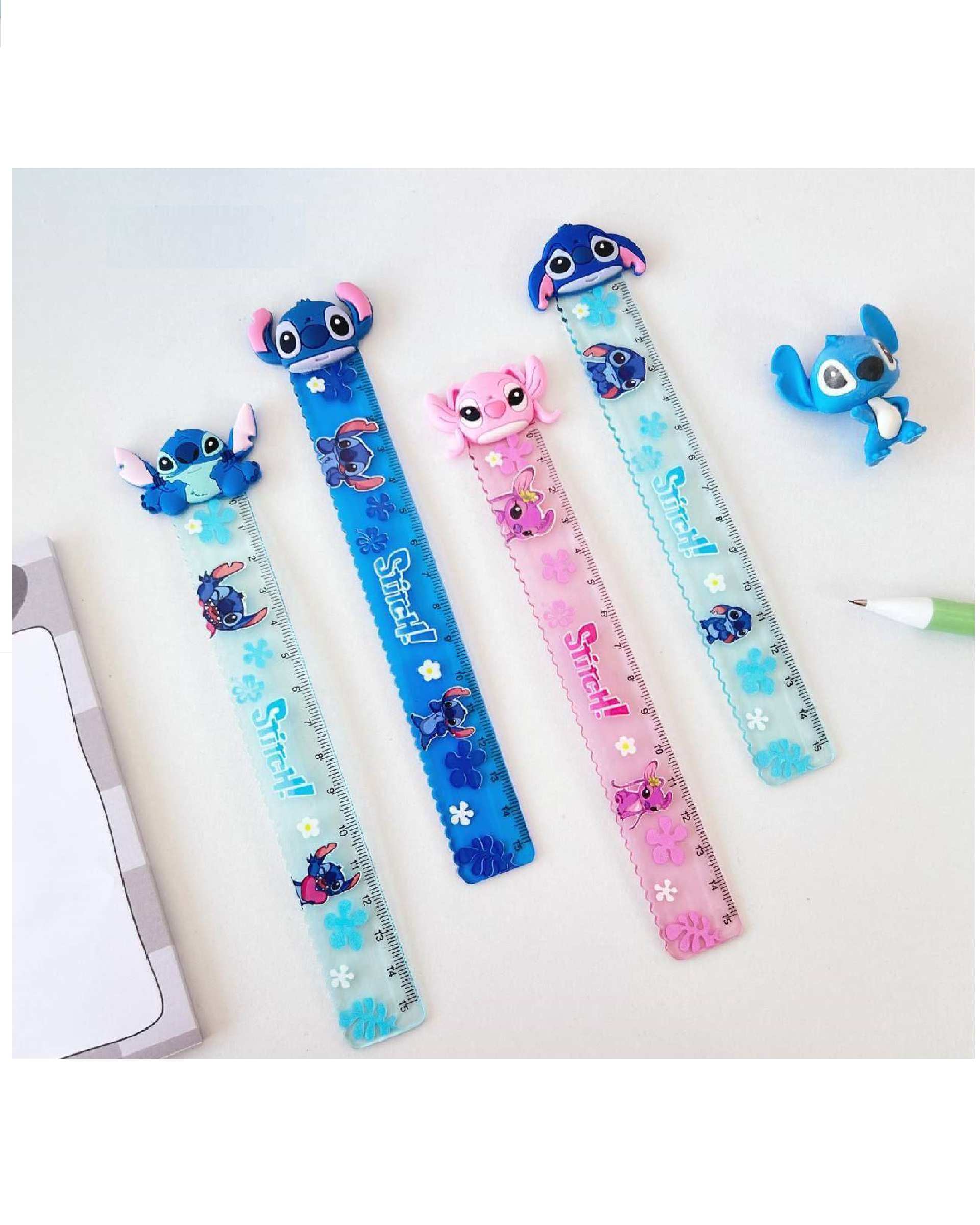 خط کش فانتزی 15 سانتیمتری طرح استیچ stitch کد 002