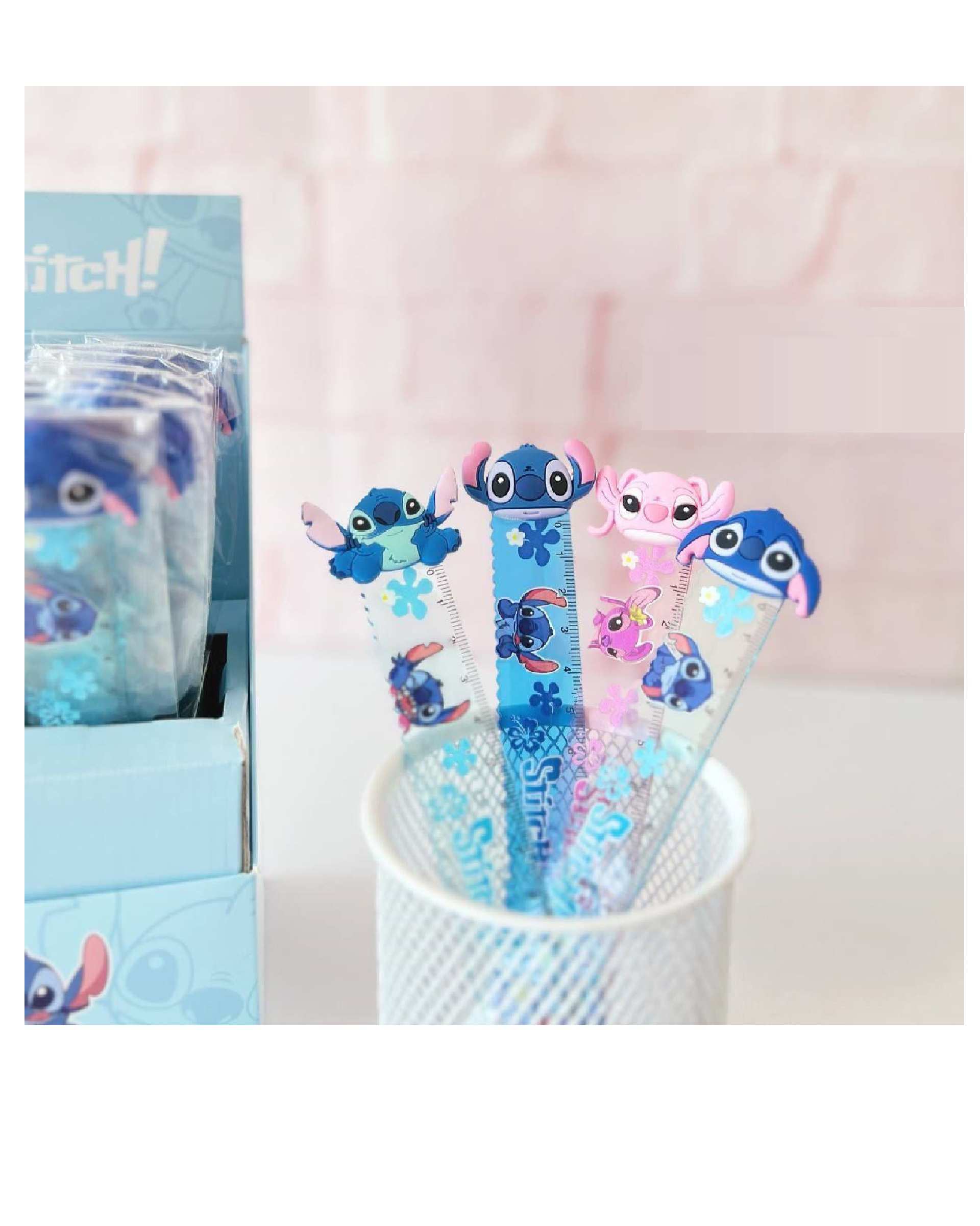 خط کش فانتزی 15 سانتیمتری طرح استیچ stitch کد 002