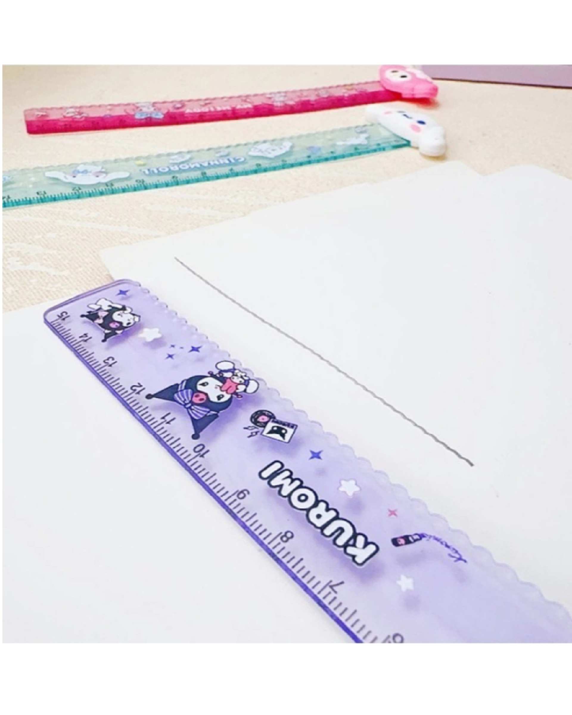 خط کش فانتزی 15 سانتیمتری طرح استیچ stitch کد 003