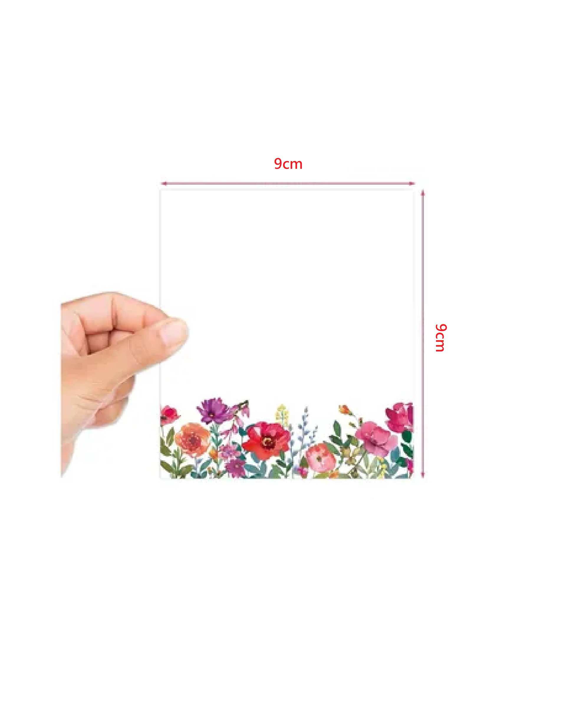 کاغذ یادداشت فانتزی سایز 9x9 طرح گل کد 004