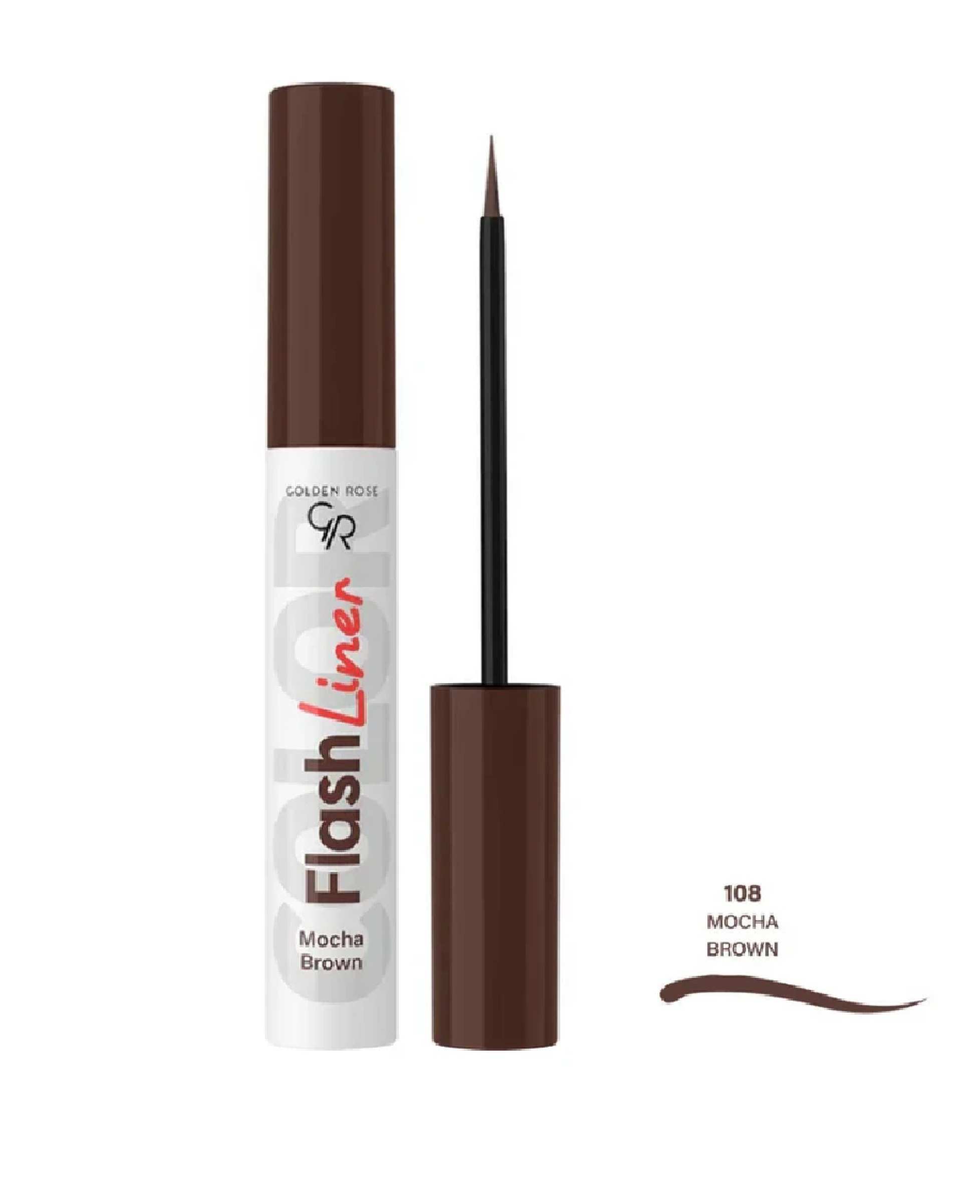 خط چشم رنگی گلدن رز Golden Rose مدل Flash Eyeliner رنگ قهوه ای